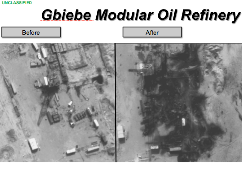 U.S. and allied warplanes attacked a dozen ISIS refineries in eastern Syria on Wednesday.