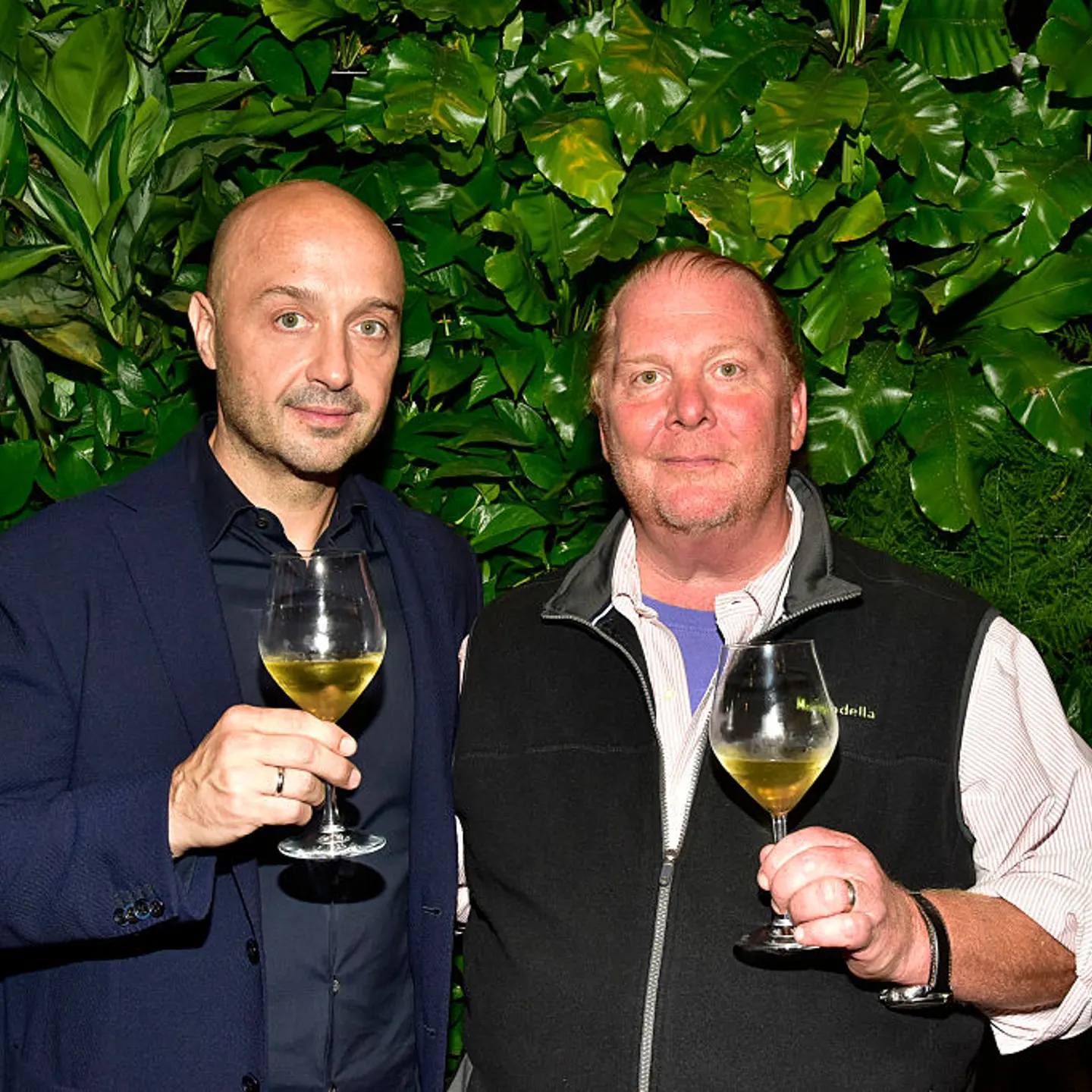 Joe Bastianich and Mario Batali at the Eataly Downtown NY Ribbon Cutting