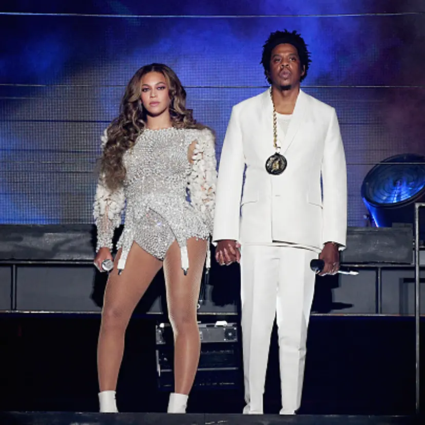 Beyonce (L) and JAY-Z perform onstage during the 'On The Run II' Tour at Rose Bowl on September 22, 2018 in Pasadena, California.