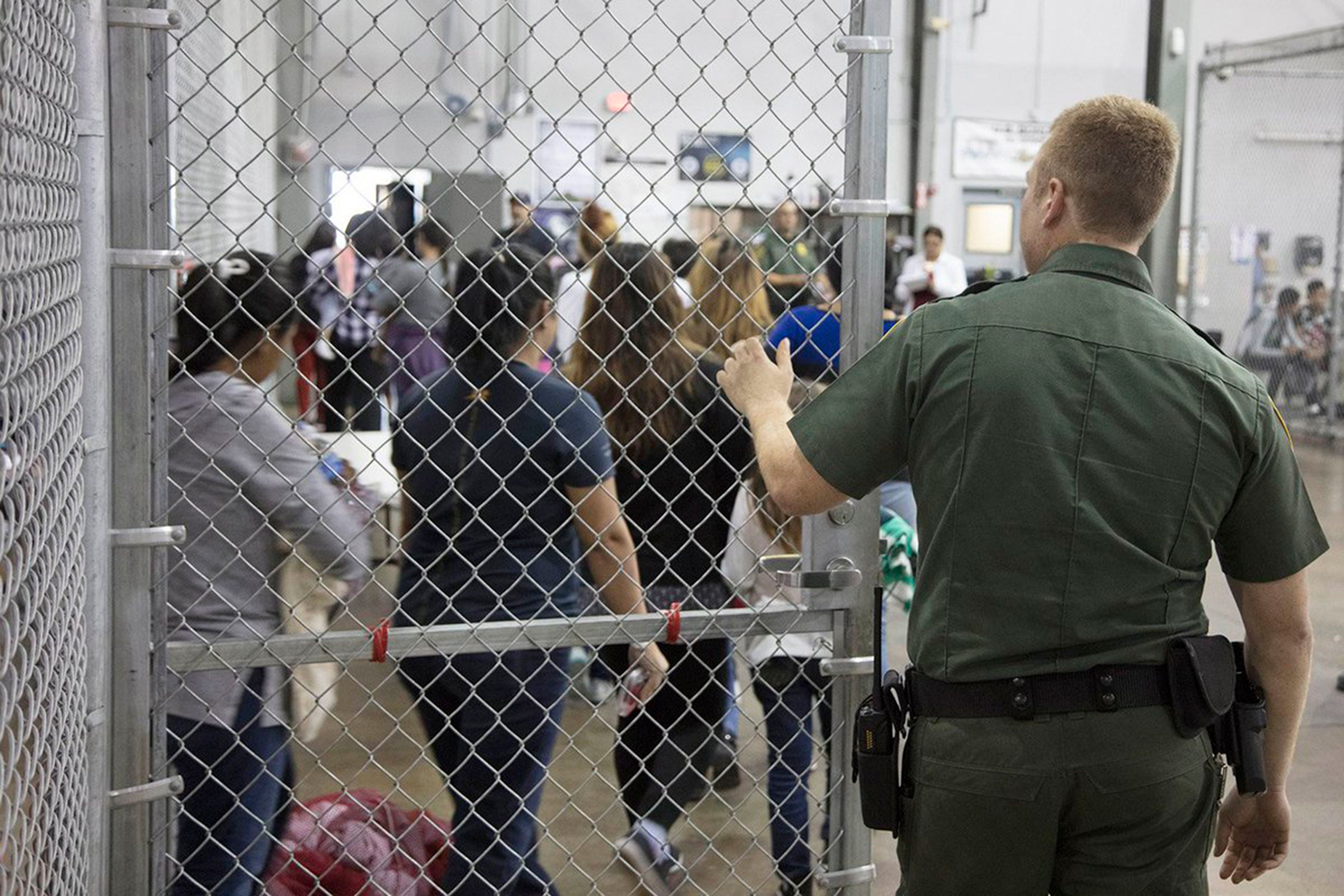 McAllen processing center for people crossing the US border., USA - 18 Jun 2018