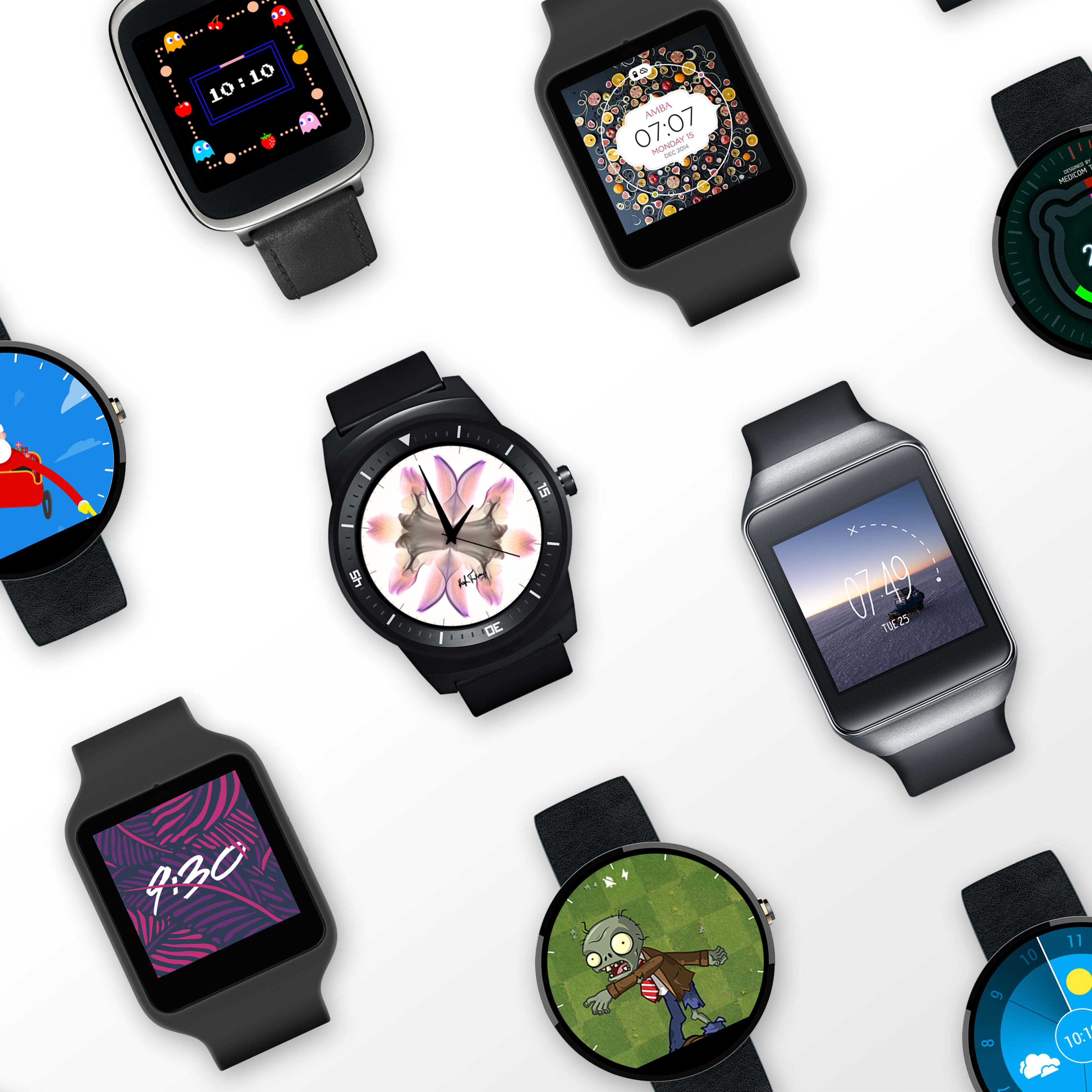 Dozens of custom Android Wear watch faces will soon be available for download on the Google Play store.