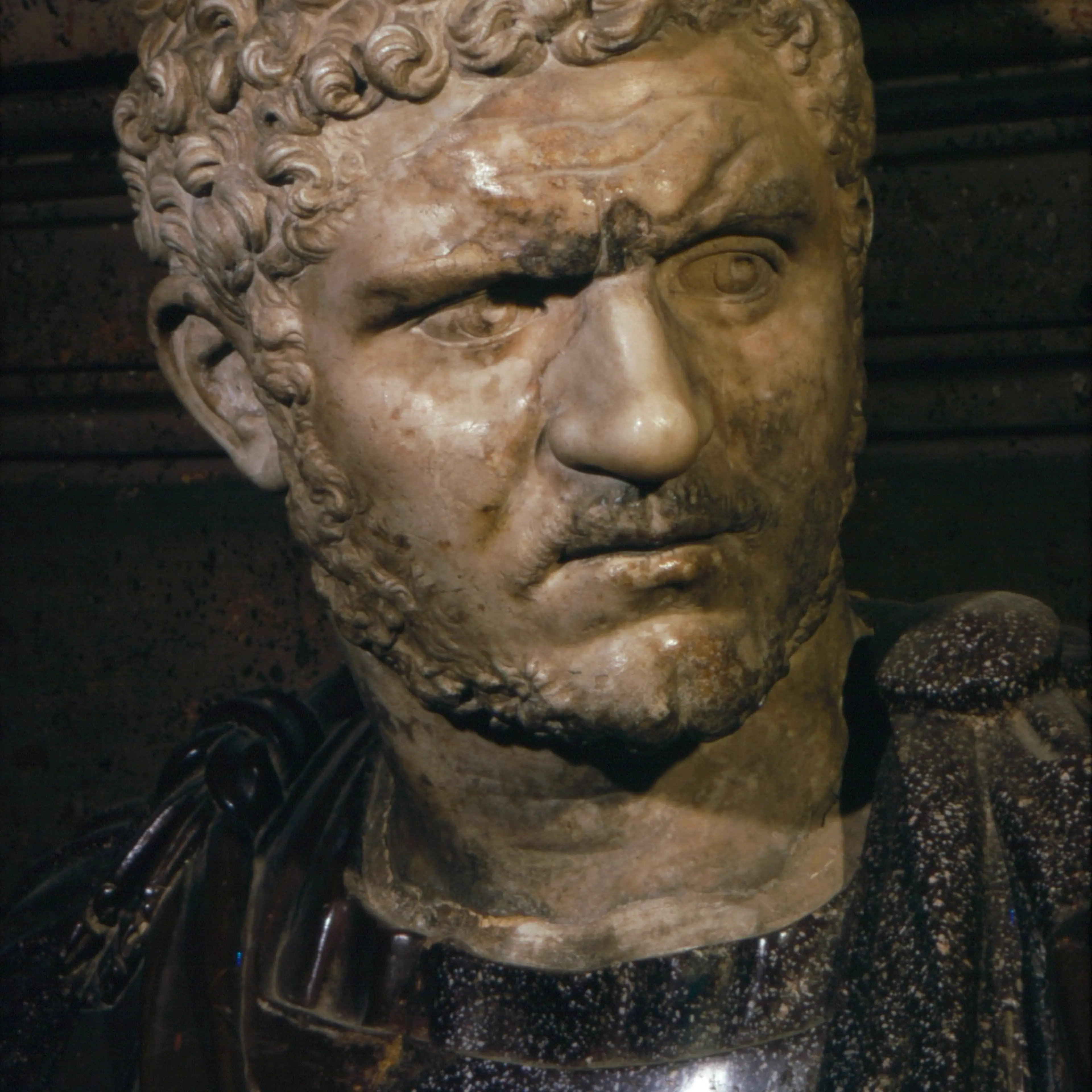 Ancient Marble Bust Of Emperor Caracalla