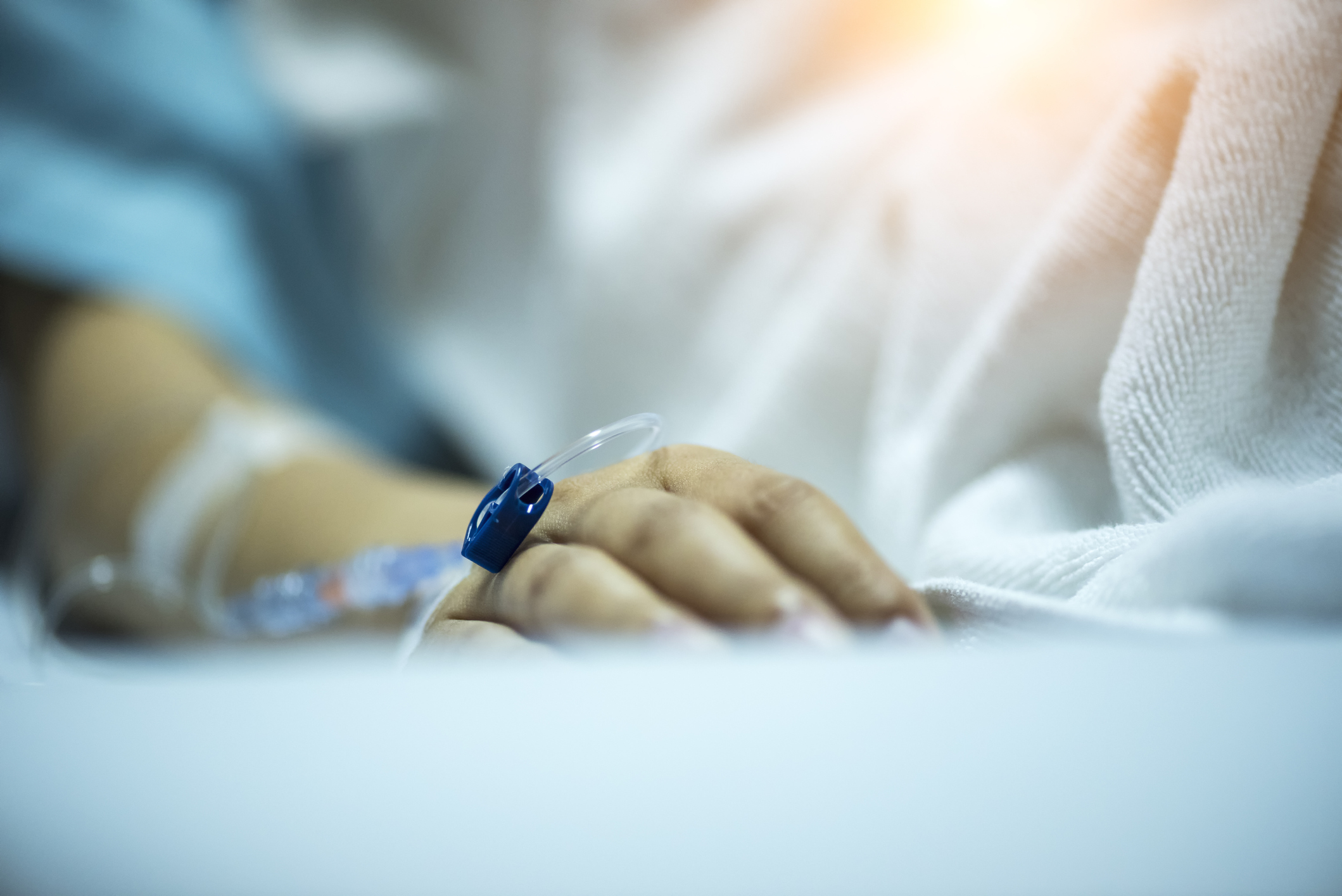 A patient in a hospital