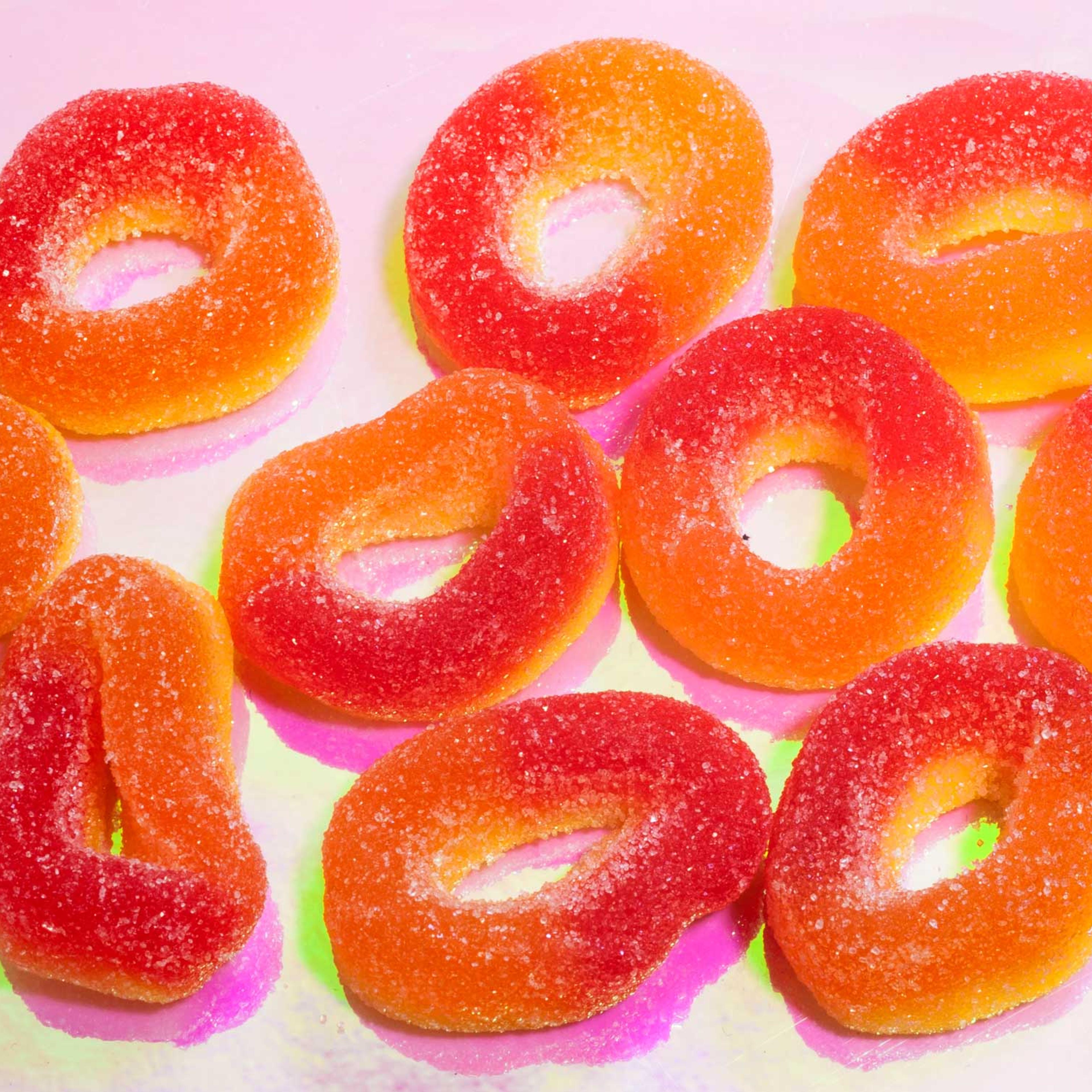 TIME.com stock photos Food Snacks Candy Peach Rings