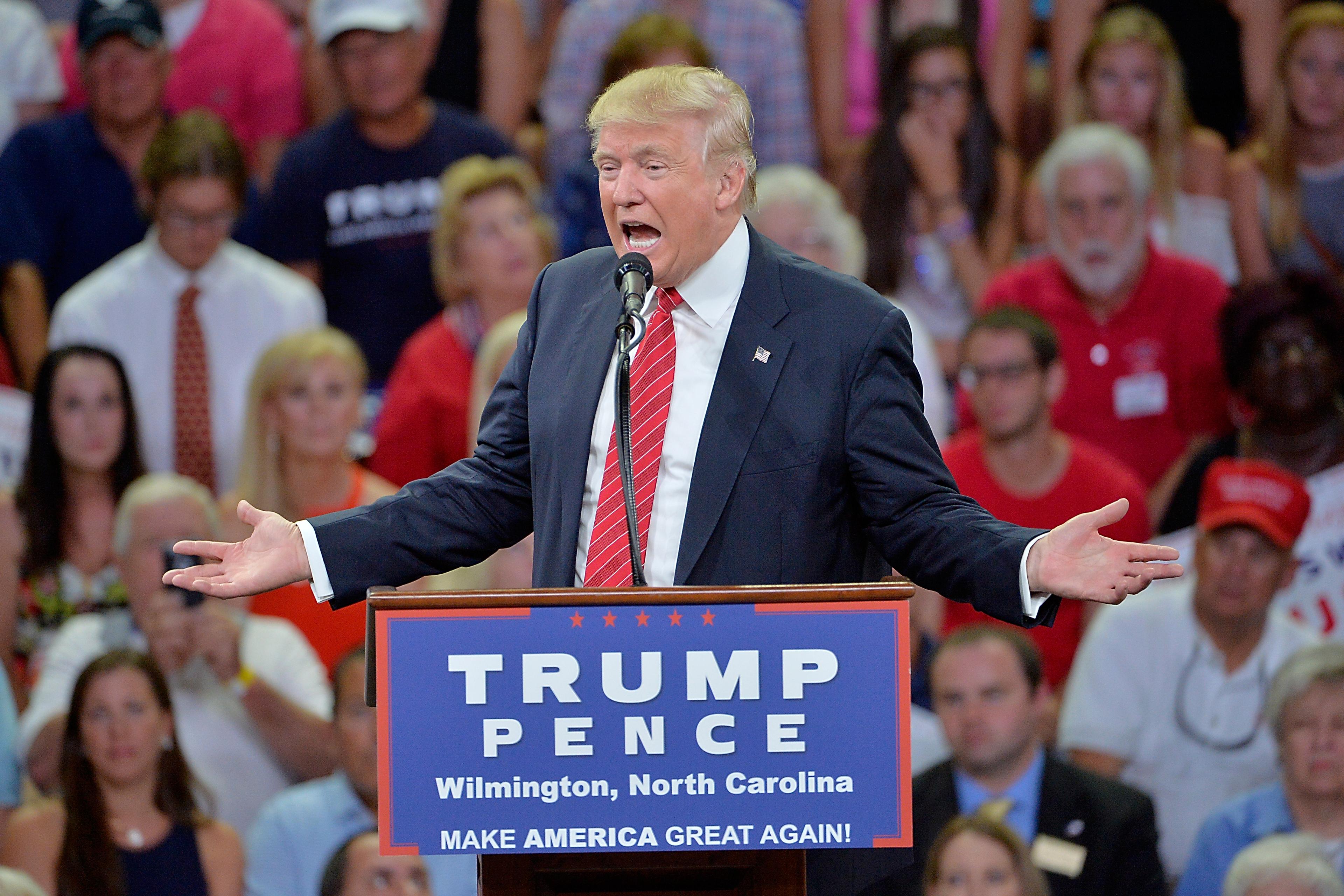 Donald Trump Holds Campaign Rally In Wilmington, NC