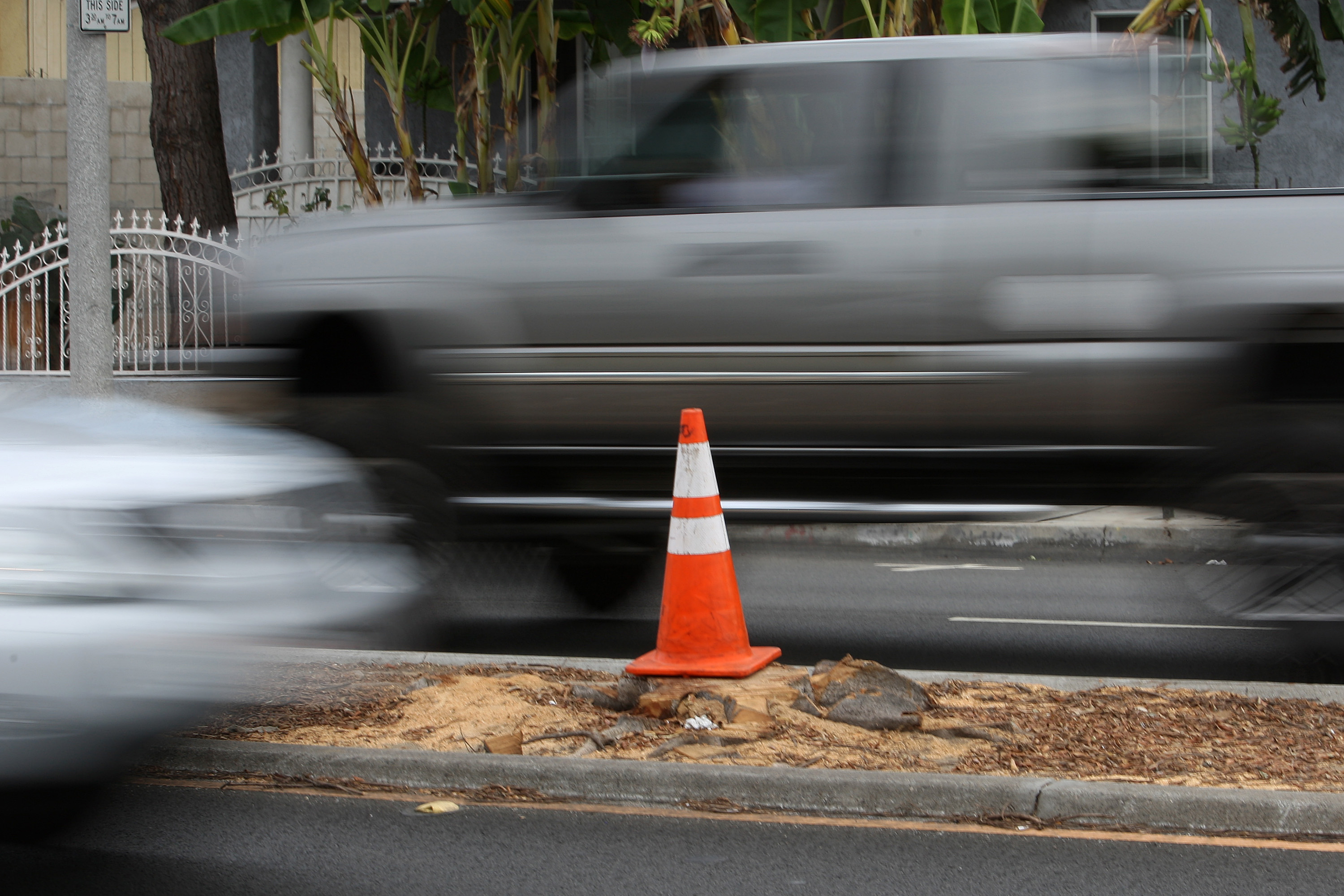 Cars pass along Manchester Boulevard on Sept. 5, 2012 in the Los Angeles-area community of Inglewood, California.