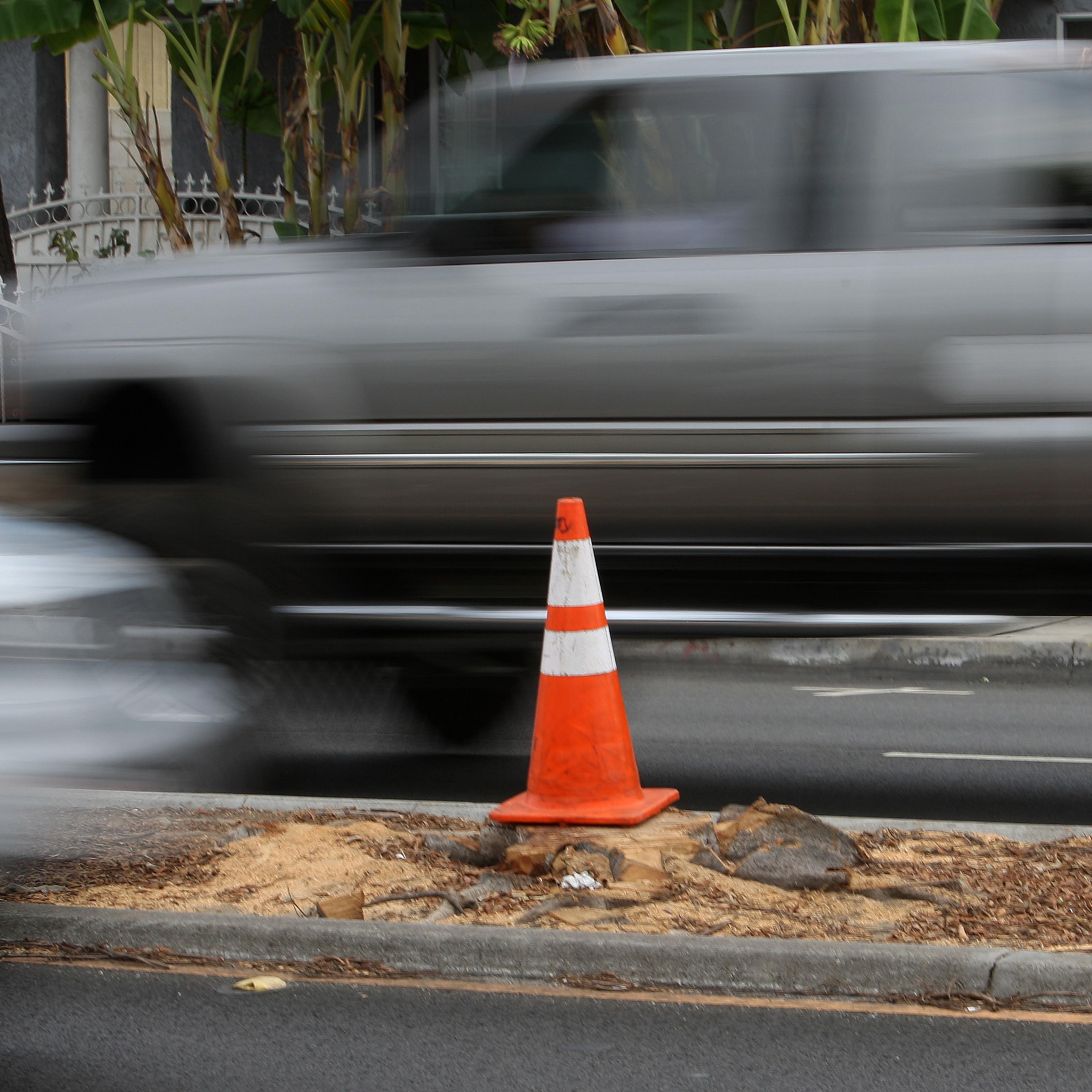 Cars pass along Manchester Boulevard on Sept. 5, 2012 in the Los Angeles-area community of Inglewood, California.