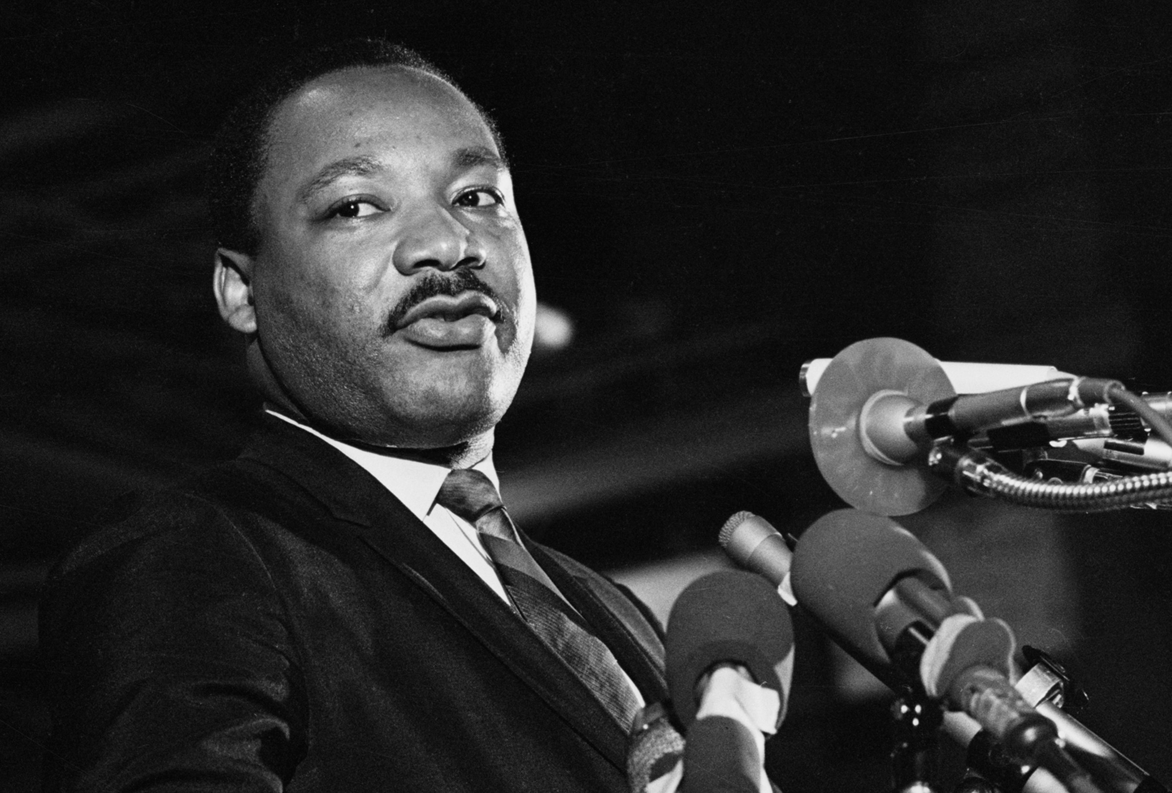 Martin Luther King speaking in Memphis, Tenn., on April 3, 1968, the day before he was assassinated.