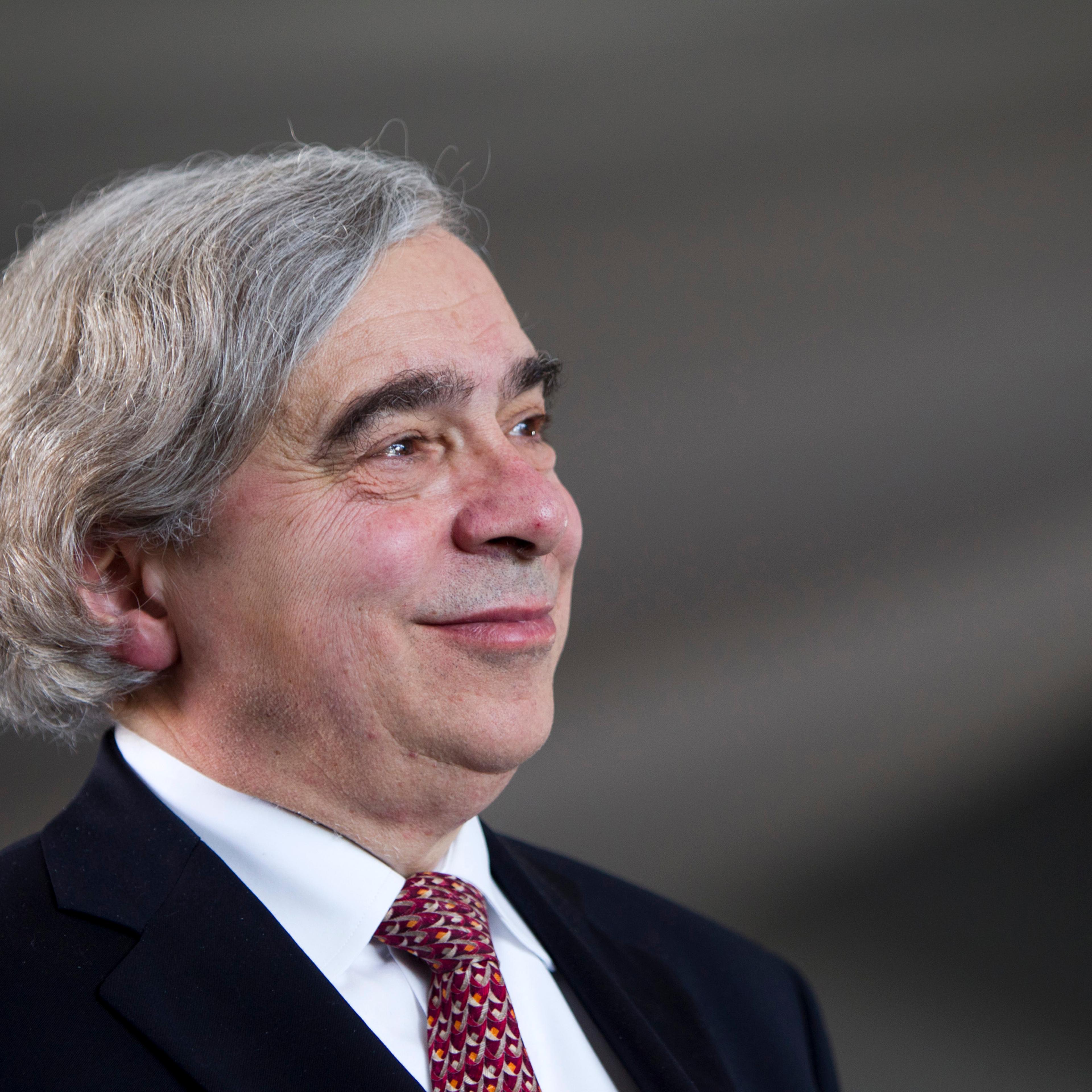 U.S. Secretary of Energy Ernest Moniz attends the grand opening of the Ivanpah Solar Electric Generating System in the Mojave Desert near the California-Nevada border Feb. 13, 2014.