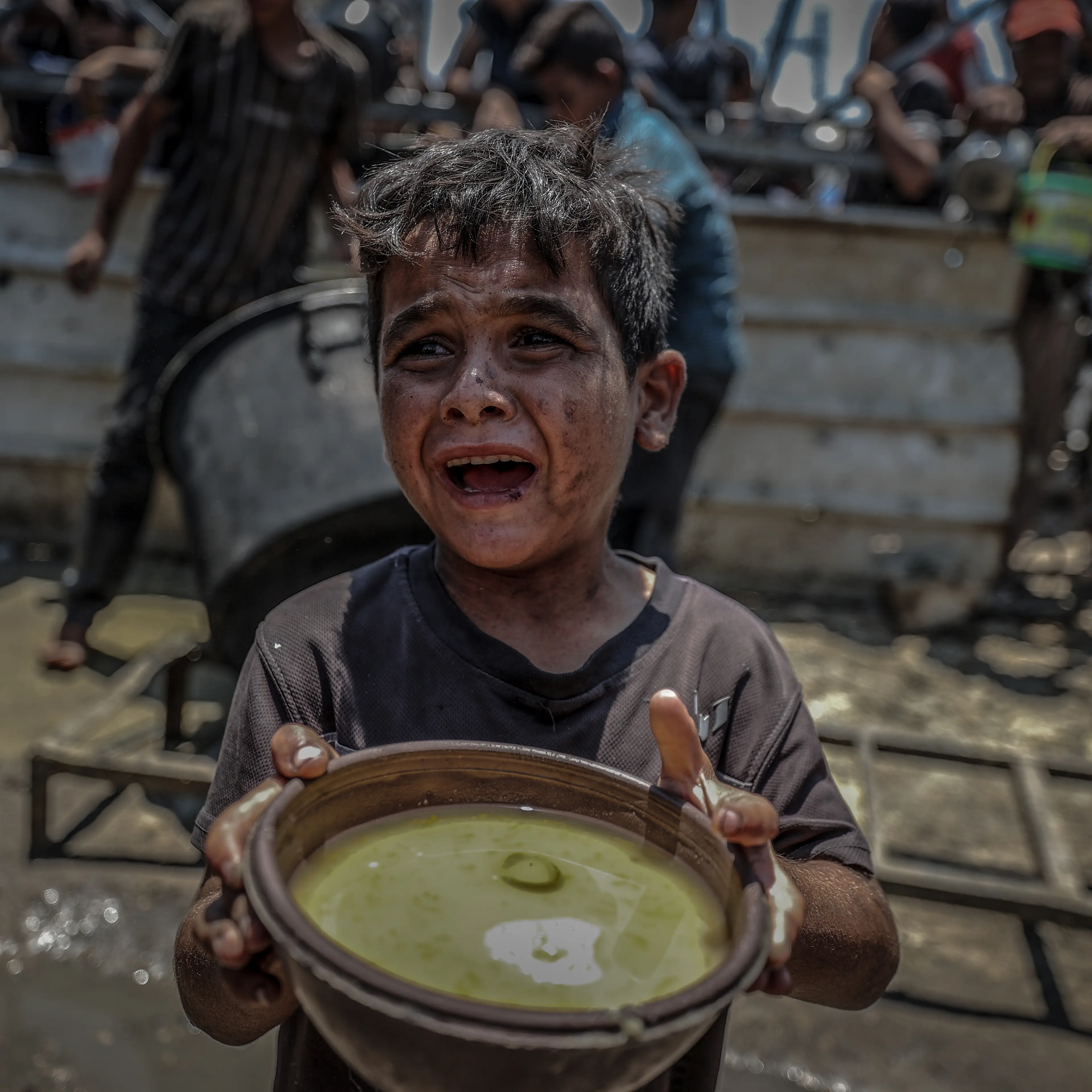 Food distributed to Palestinians struggling with starvation in Gaza