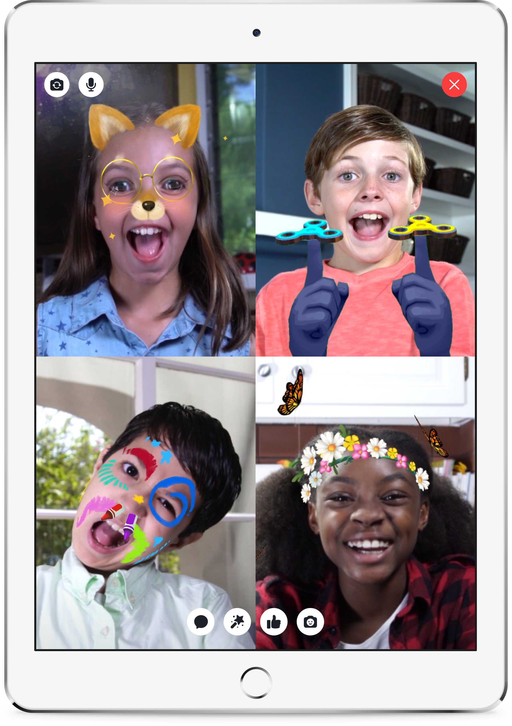 A screenshot showing Facebook's Messenger Kids app