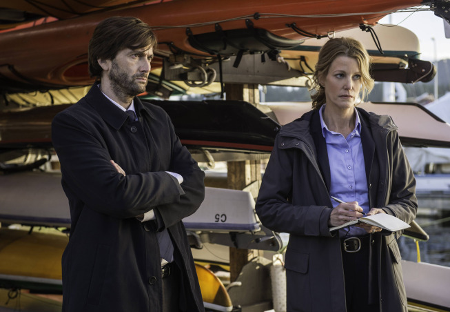 David Tennant and Anna Gunn in the 10-episode "event series" Gracepoint, based on the British Broadchurch.