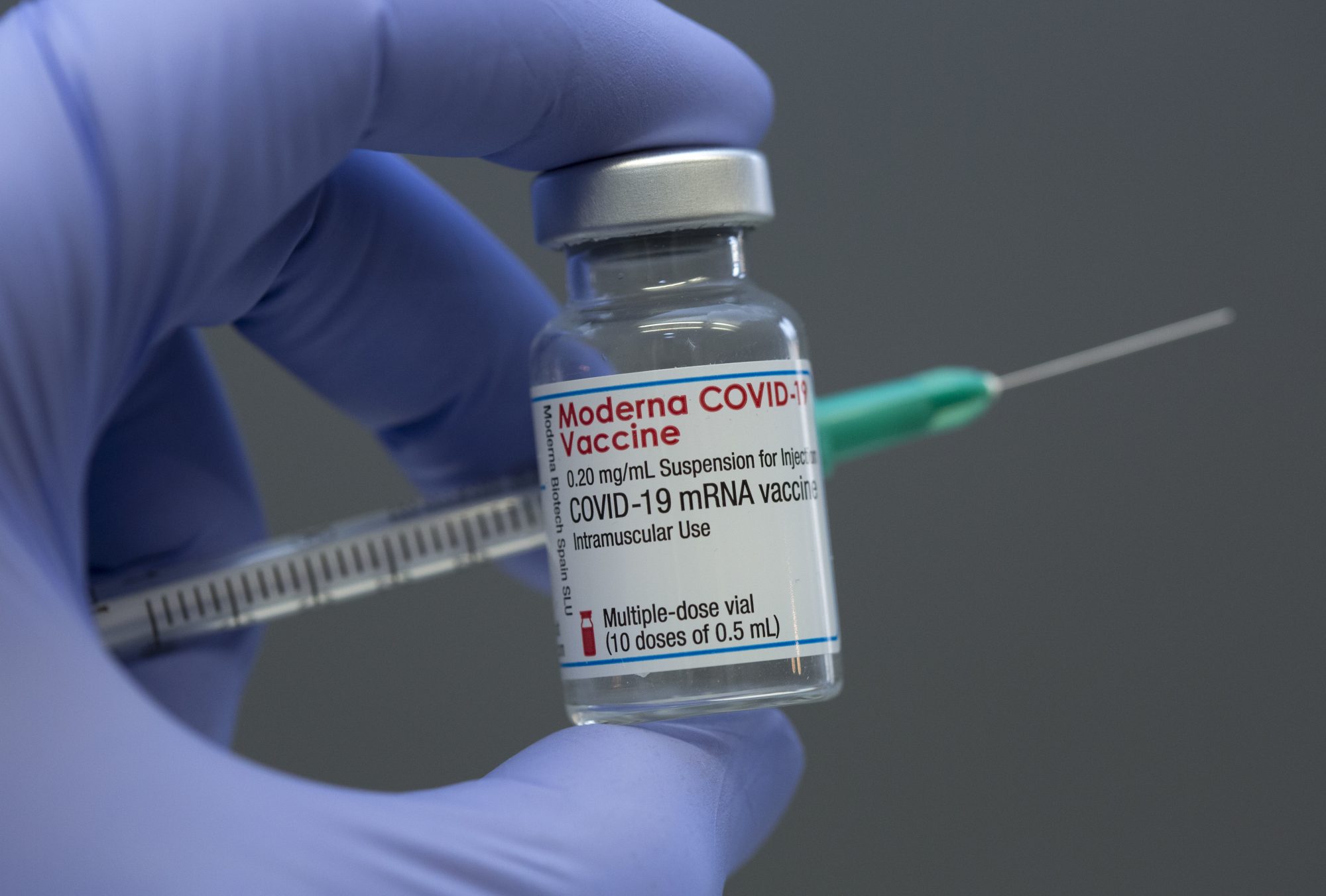 Moderna corona vaccine vial.