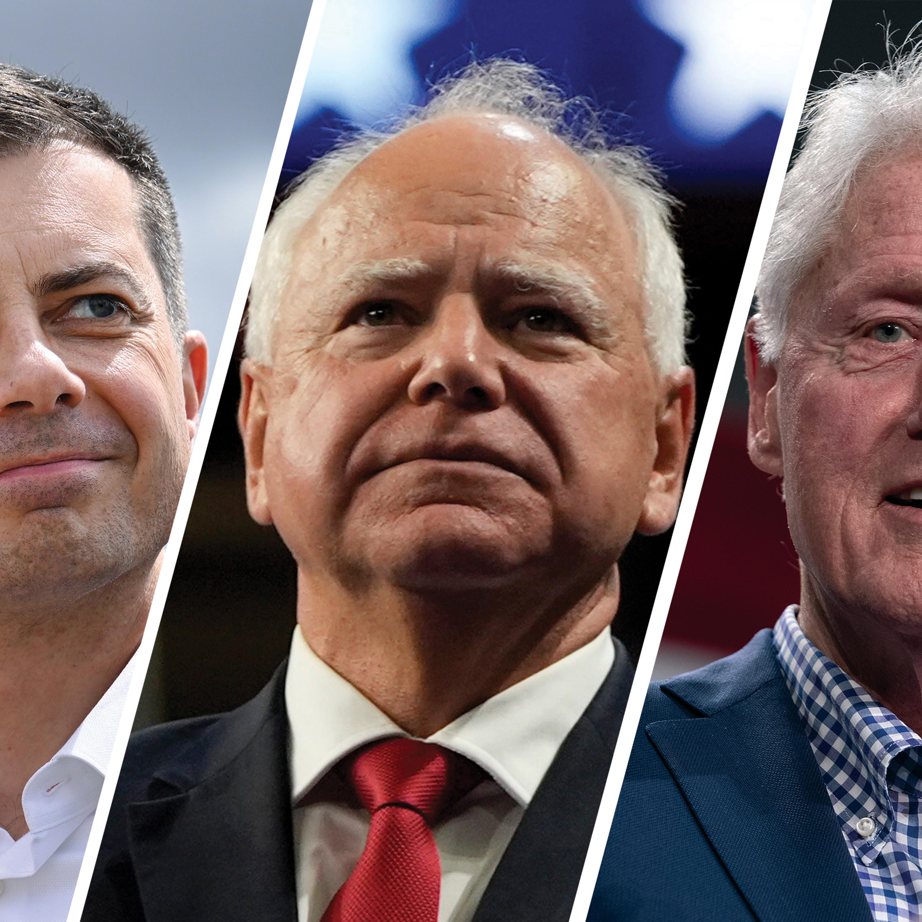 Pete Buttigieg, Tim Walz, and Bill Clinton