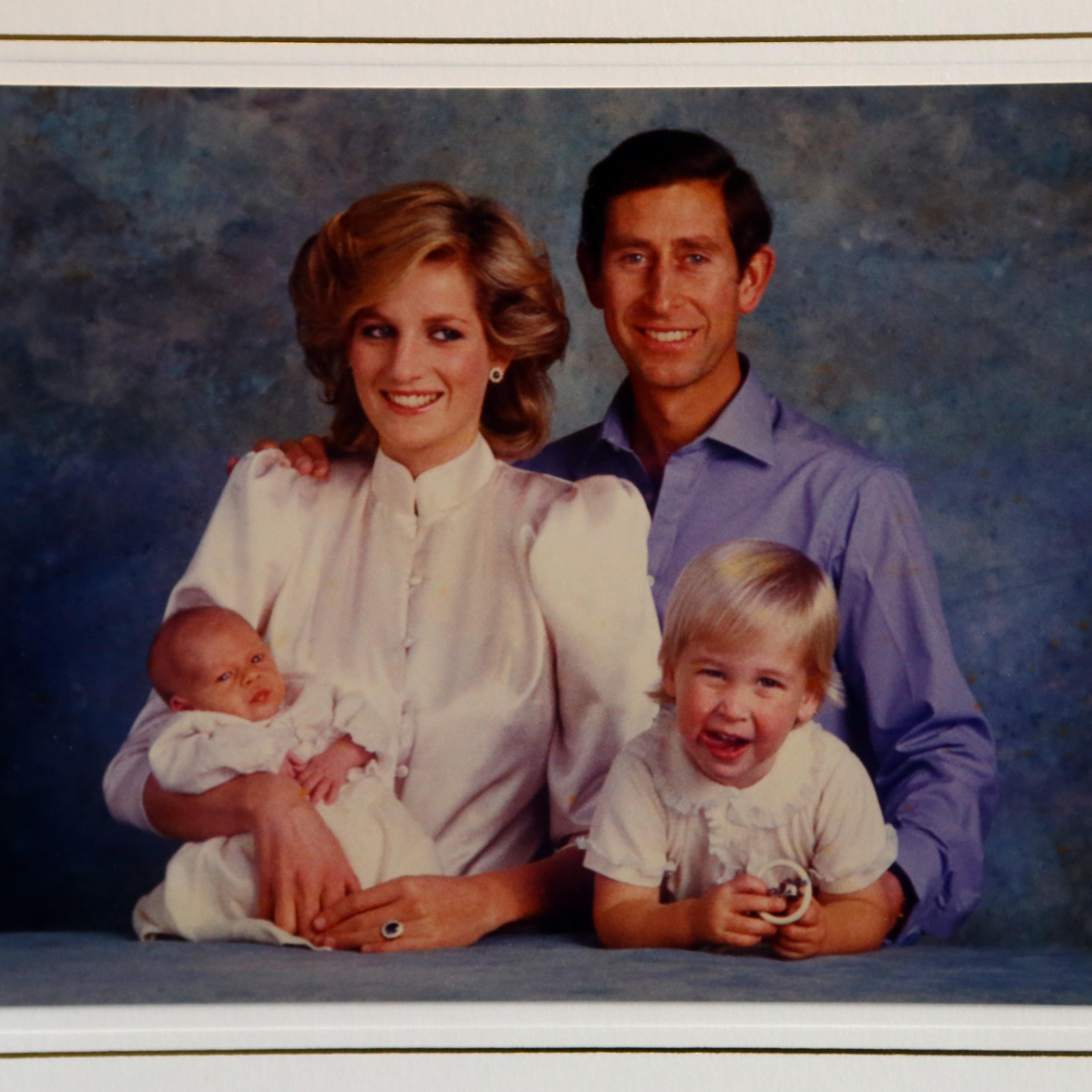 1984 Royal Christmas Card. Prince Charles and Princess Diana with their children Harry and William.