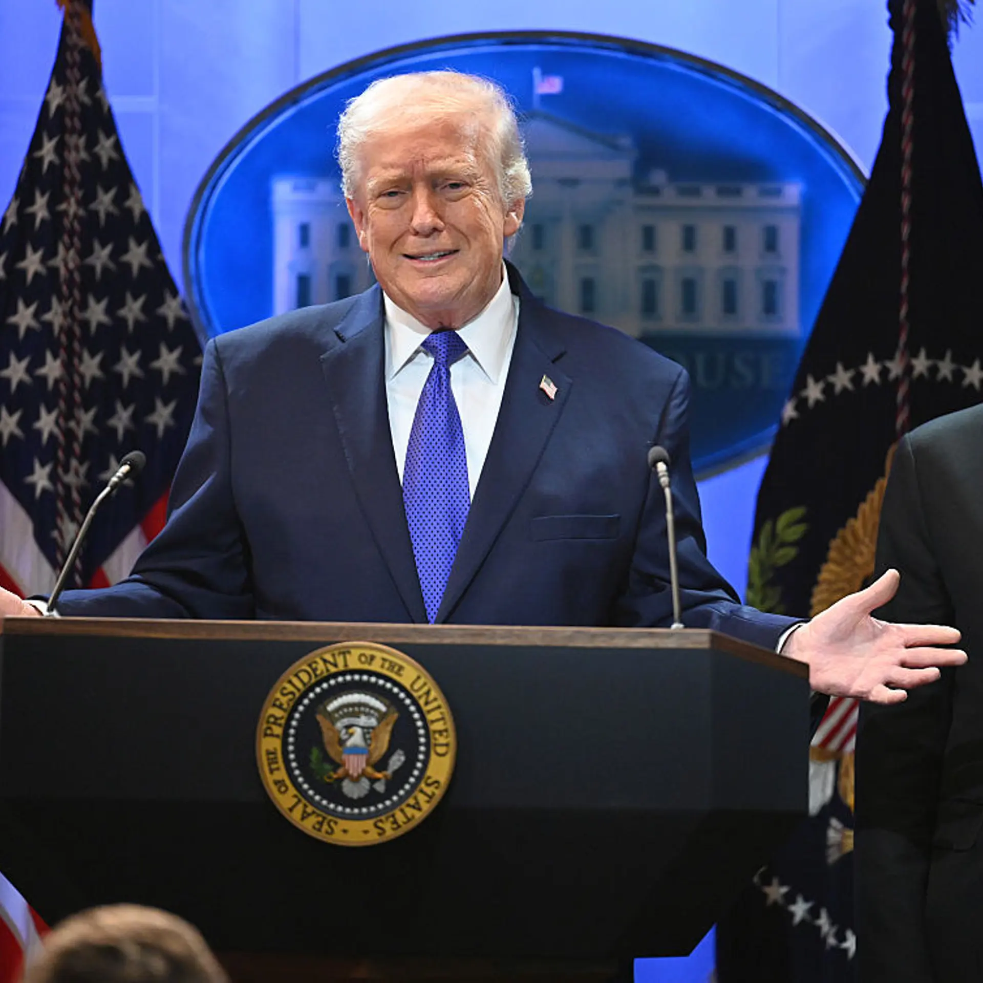 President Trump Holds Press Briefing On Supreme Court's Decision To Strike Down His Global Tariffs