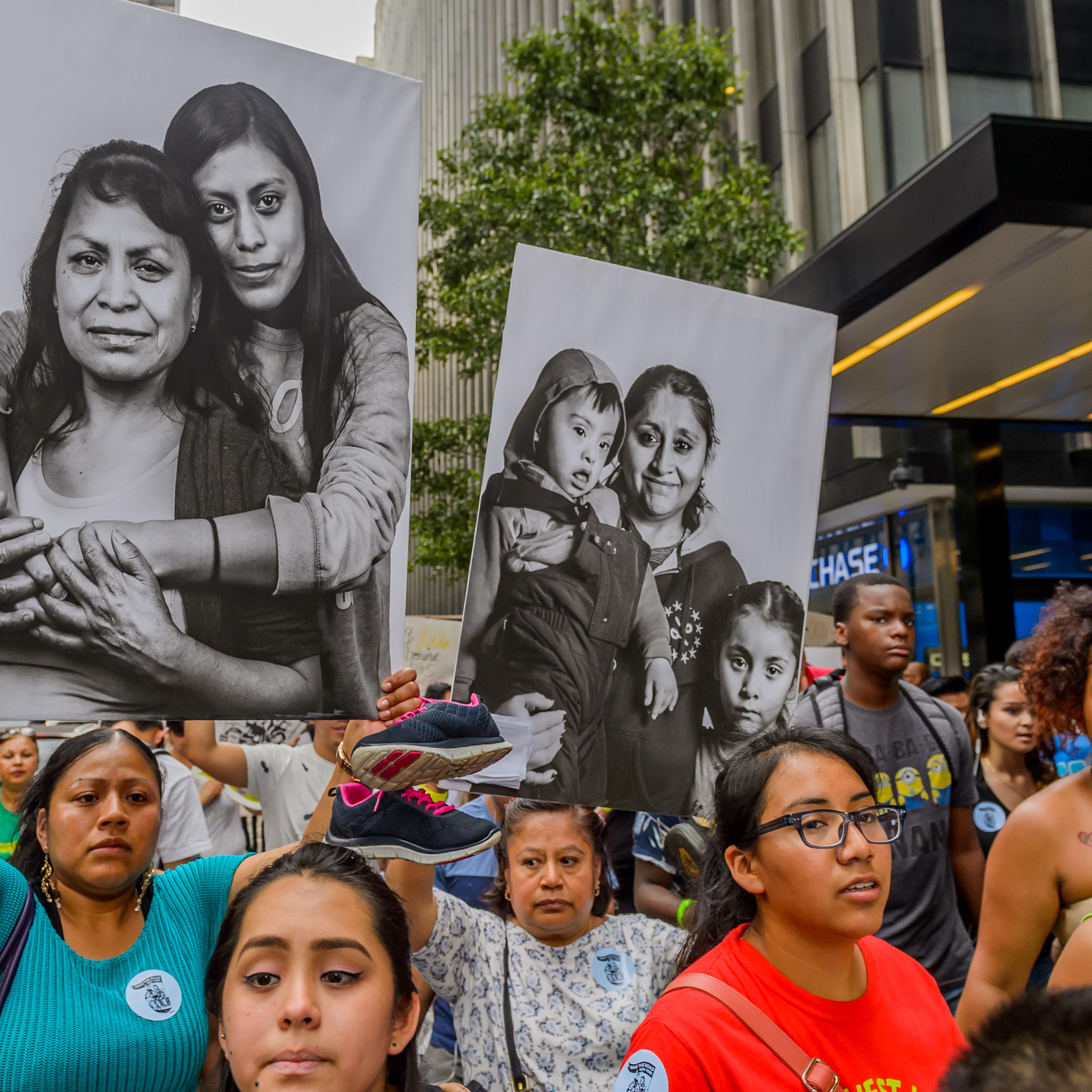 Hundreds of immigrants and allies in New York City protested