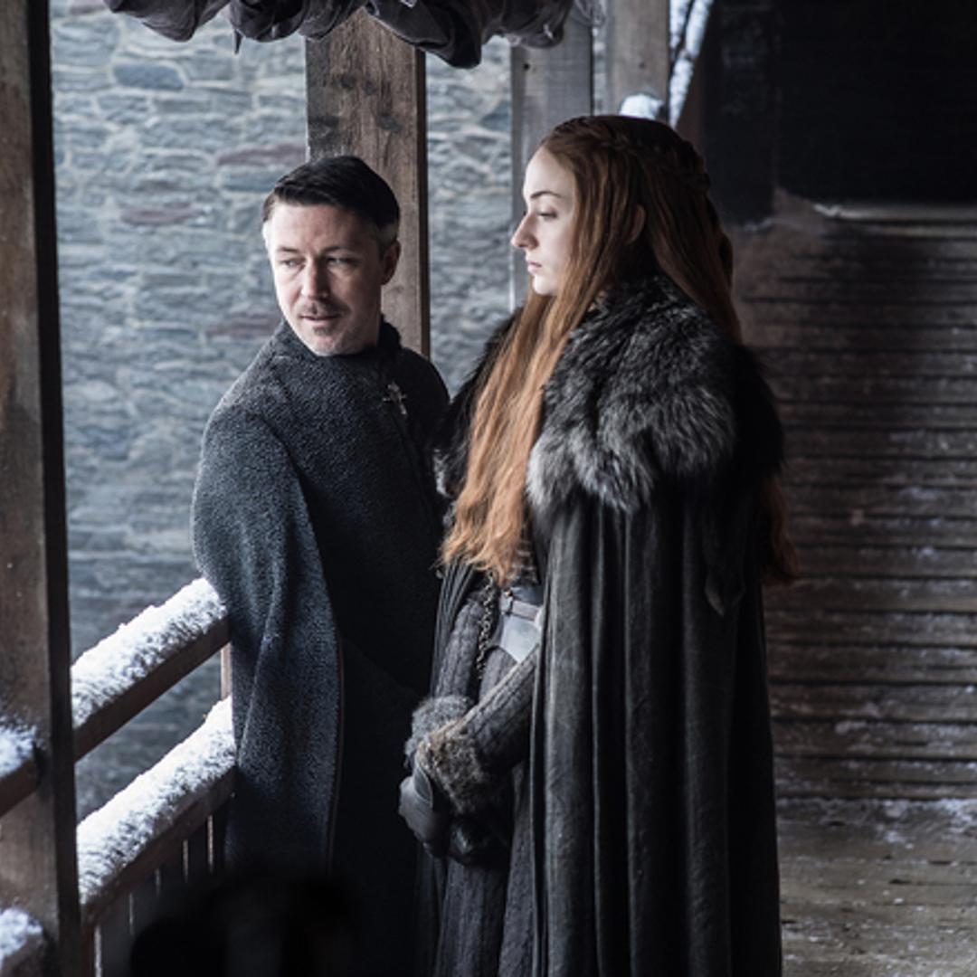 Aiden Gillen and Sophie Turner in Game of Thrones