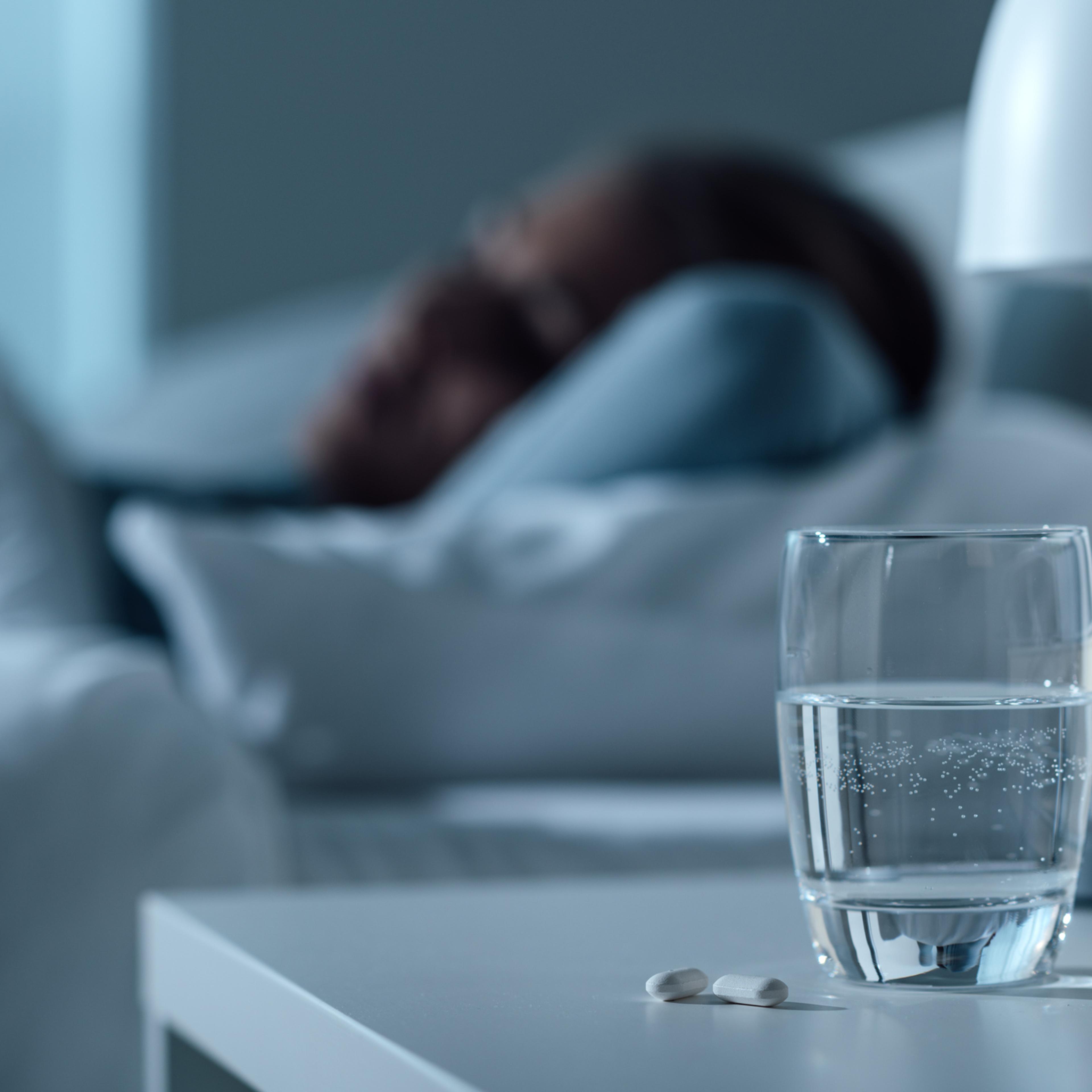 Woman with sleeping pills