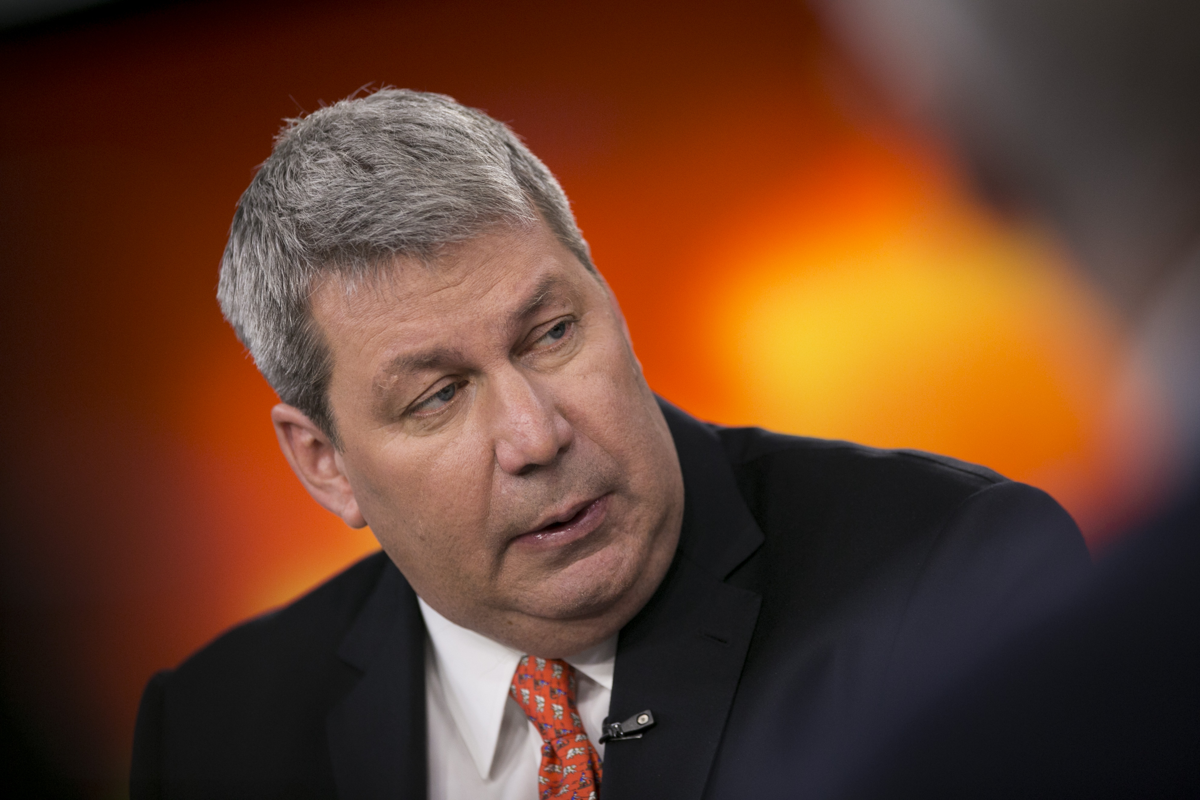 Michael "Mike" Pearson, chairman and chief executive officer of Valeant Pharmaceuticals International Inc., pauses during a Bloomberg Television interview in New York, U.S., on Wednesday, April 23, 2014.