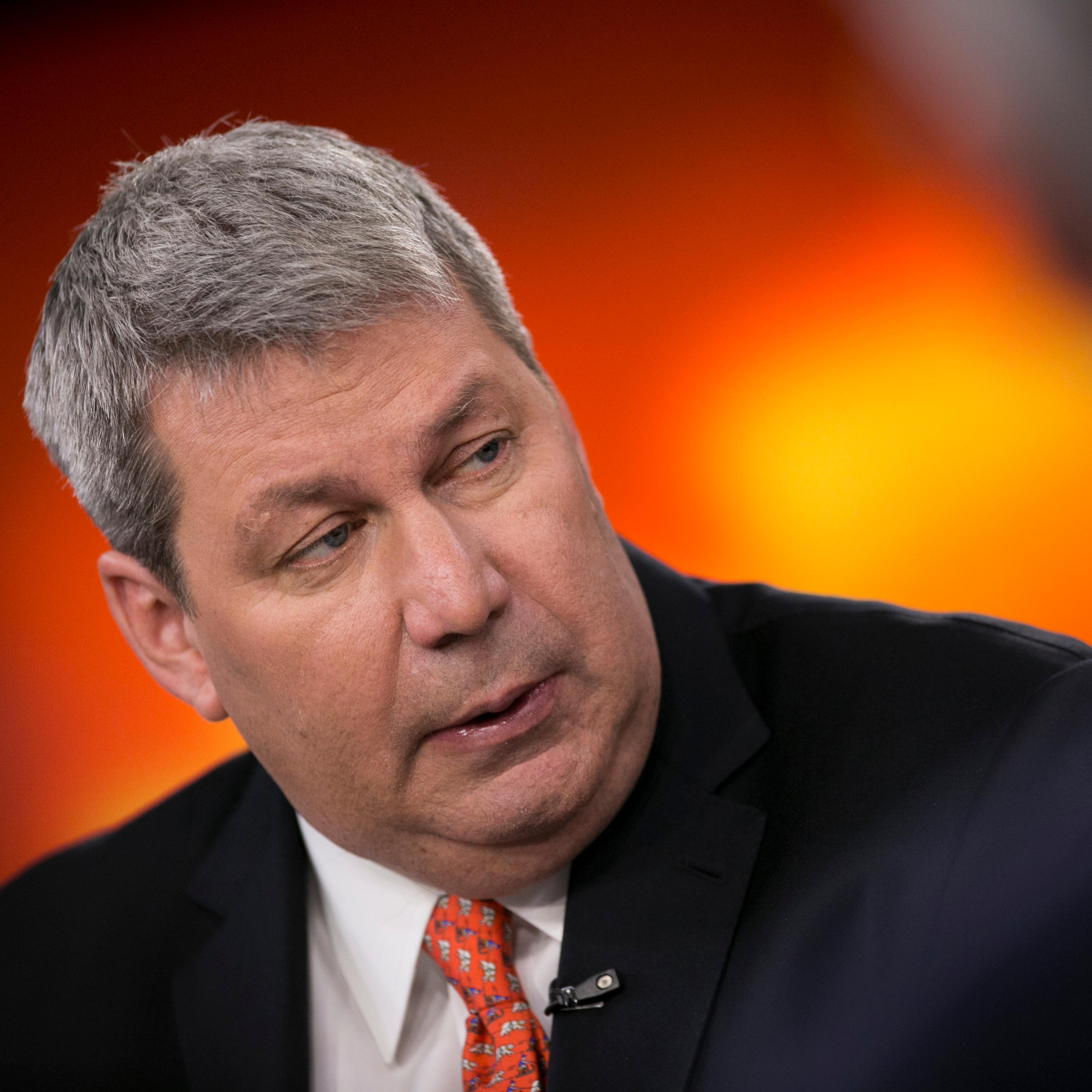 Michael "Mike" Pearson, chairman and chief executive officer of Valeant Pharmaceuticals International Inc., pauses during a Bloomberg Television interview in New York, U.S., on Wednesday, April 23, 2014.