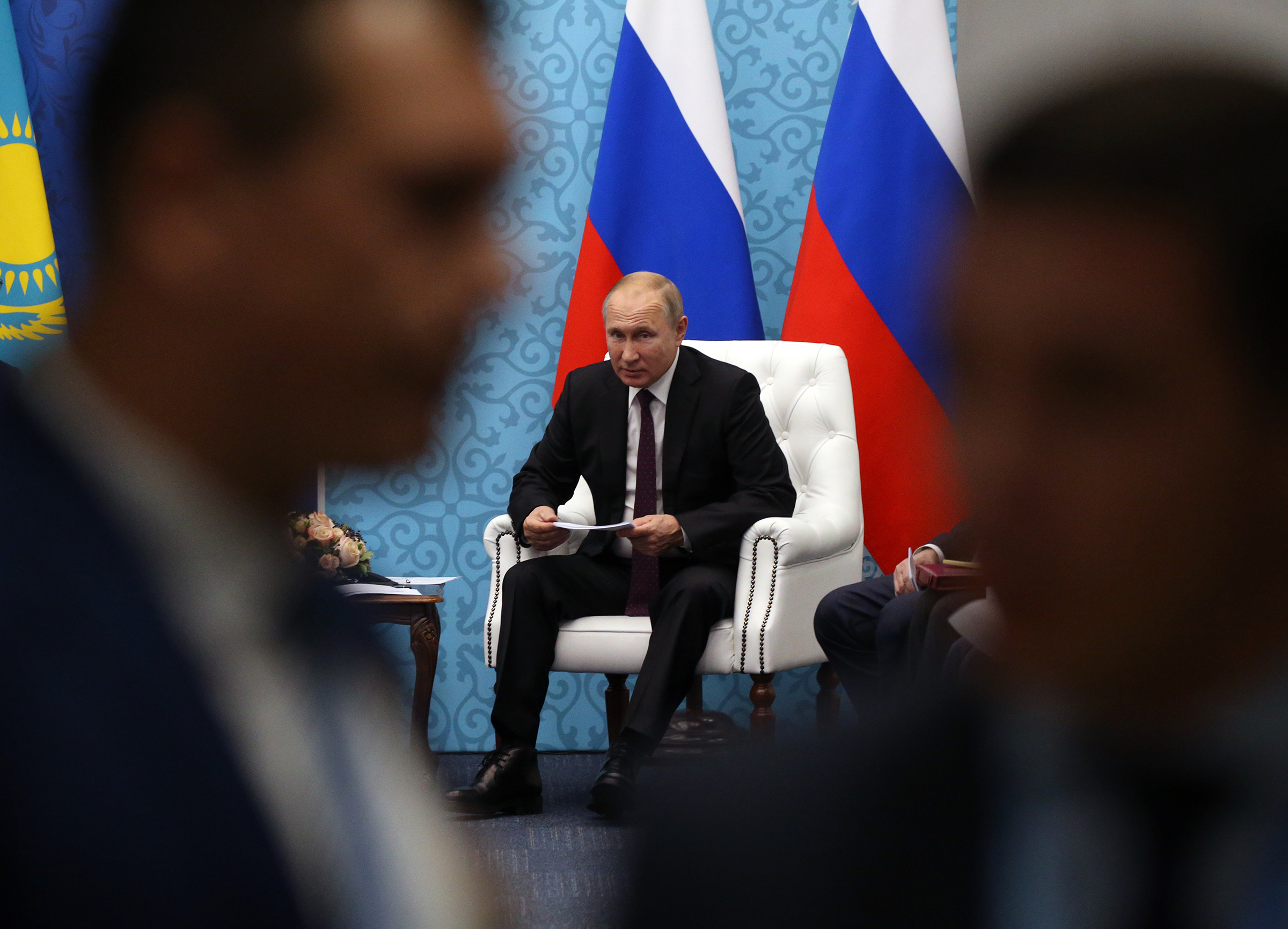 Russian President Vladimir Putin attends Russian-Kazakh Regional Forum in Omsk