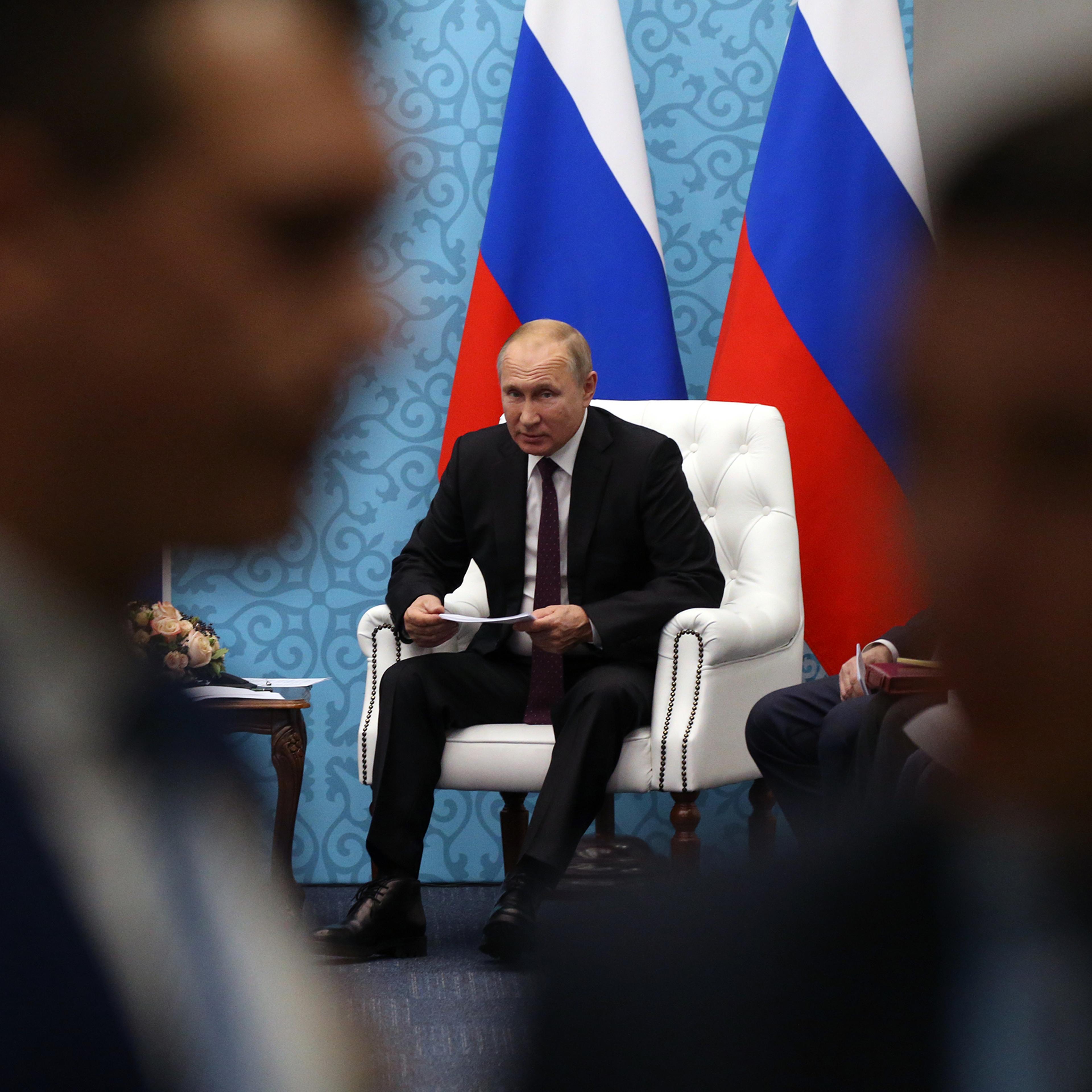 Russian President Vladimir Putin attends Russian-Kazakh Regional Forum in Omsk