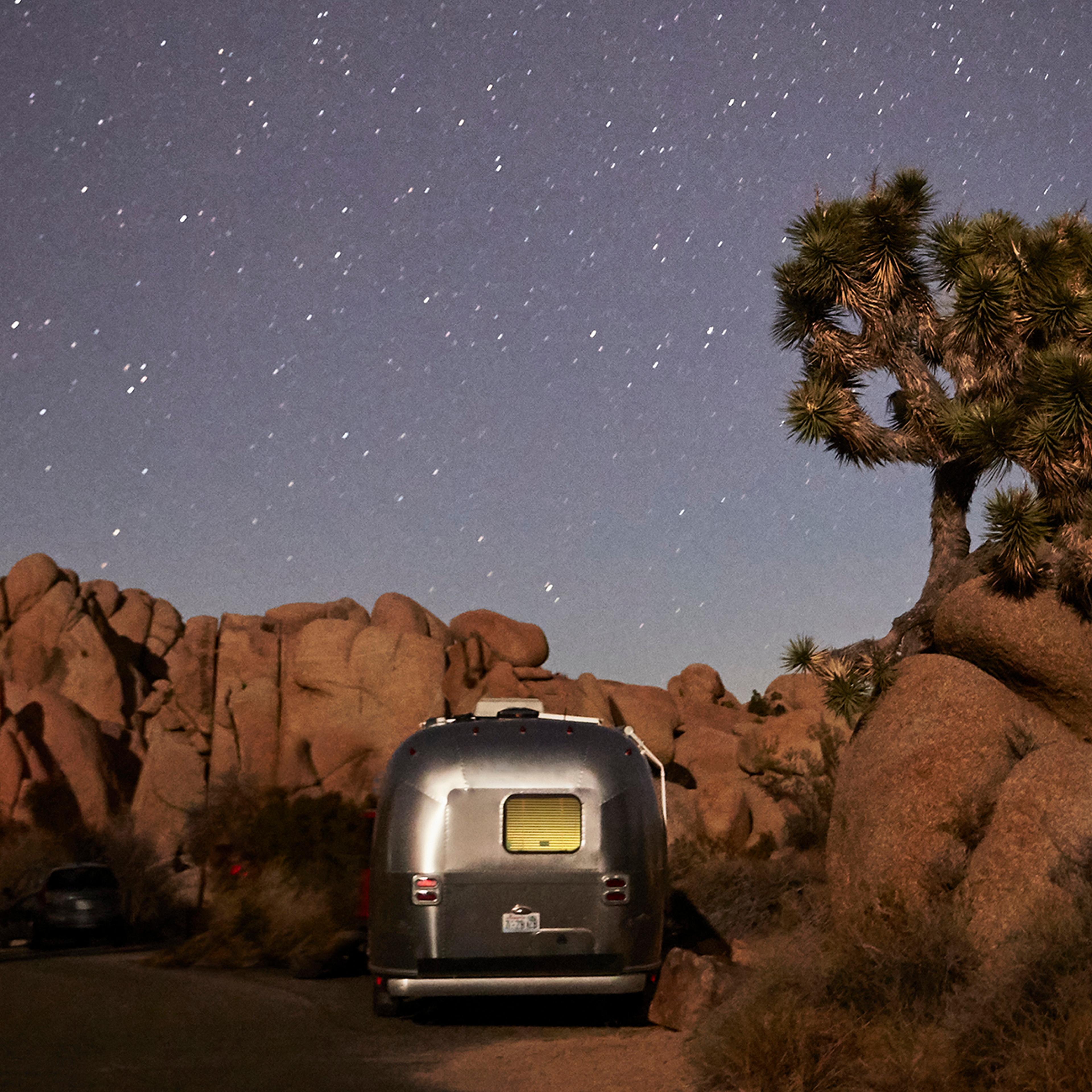 Travel trailer at Joshua Tree National Park, California