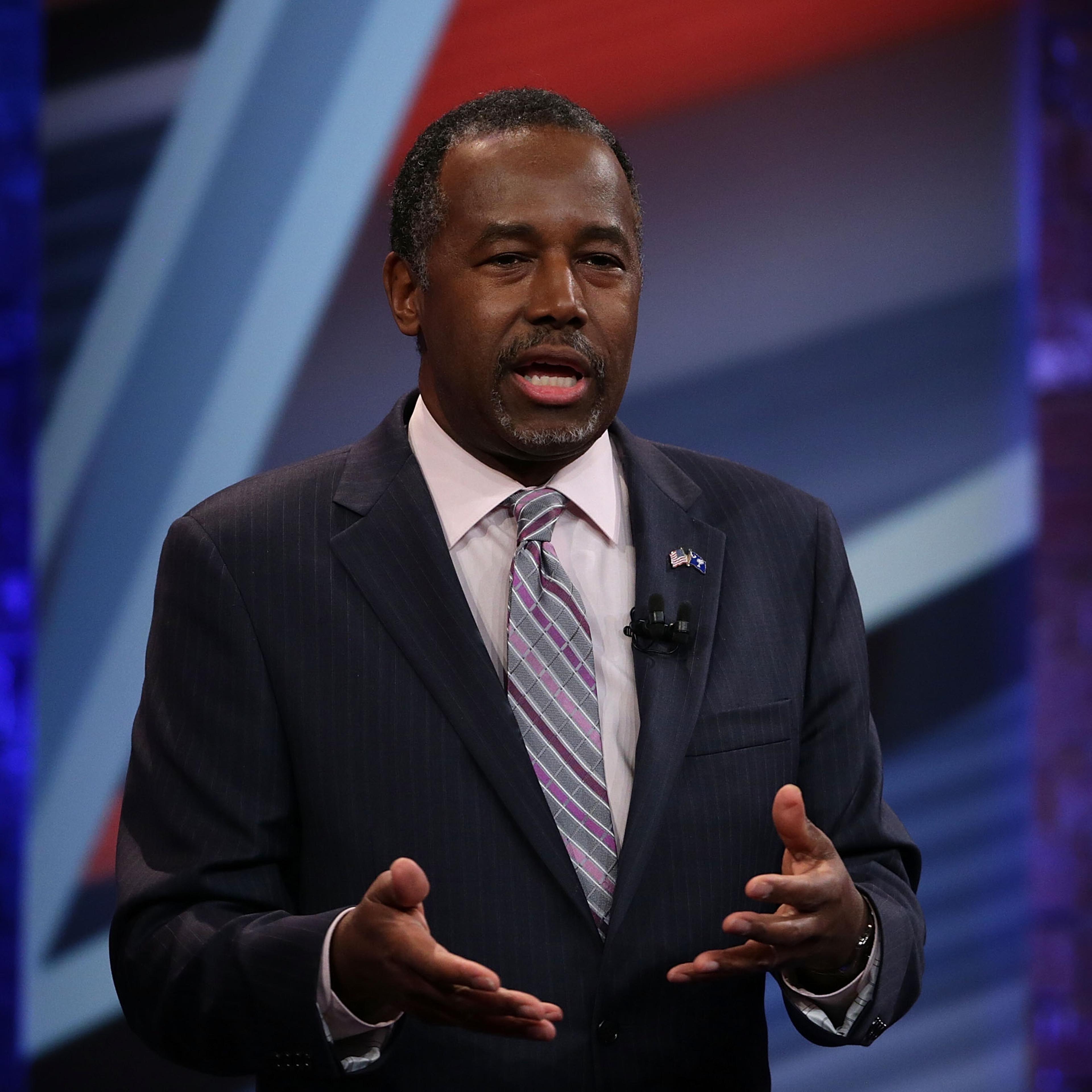 Republican presidential candidate Ben Carson participates in a CNN South Carolina Republican Presidential Town Hall February 17, 2016 in Greenville, South Carolina.