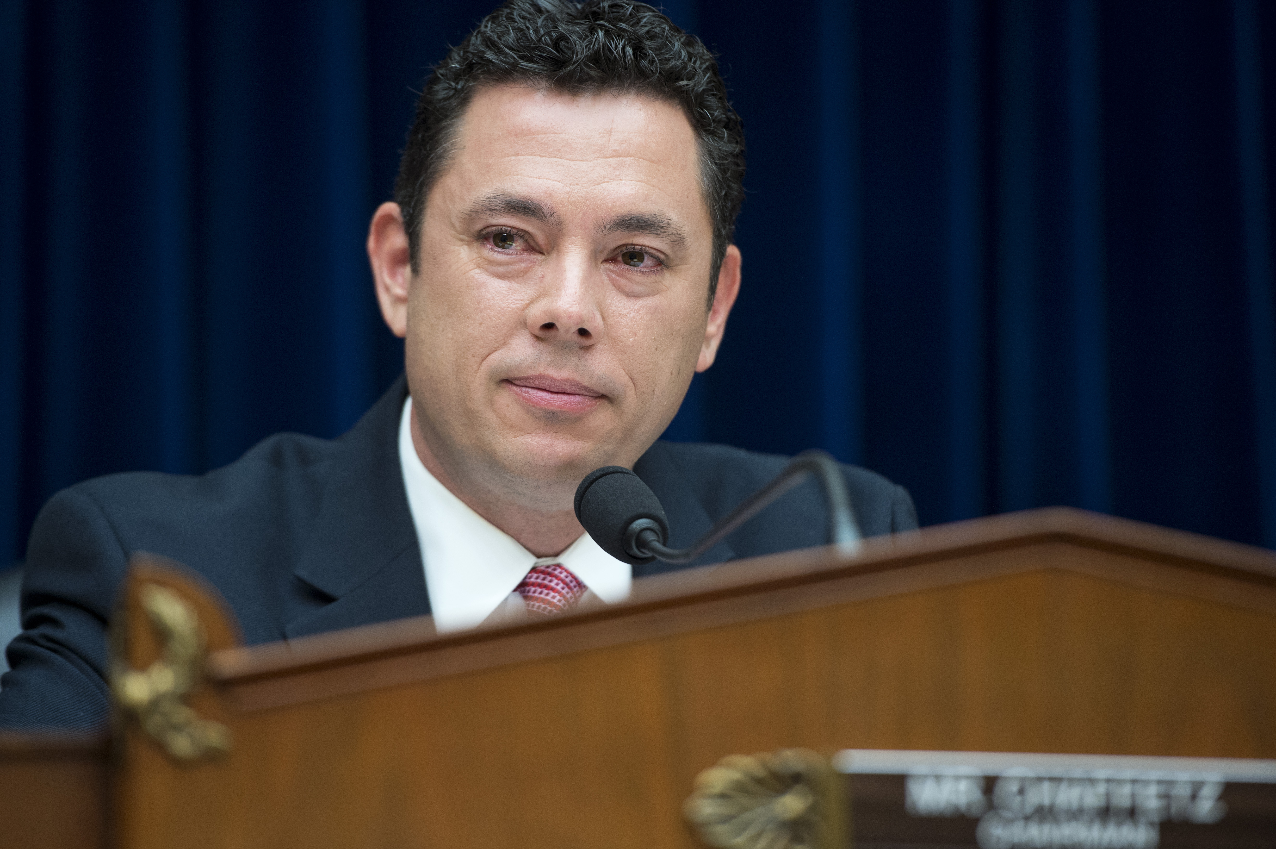 UNITED STATES - SEPTEMBER 29: Chairman Jason Chaffetz, R-Utah, becomes emotional during an opening statement at a House Oversight and Government Reform Committee hearing in Rayburn Building on whether Planned Parenthood Federation of America should be fe