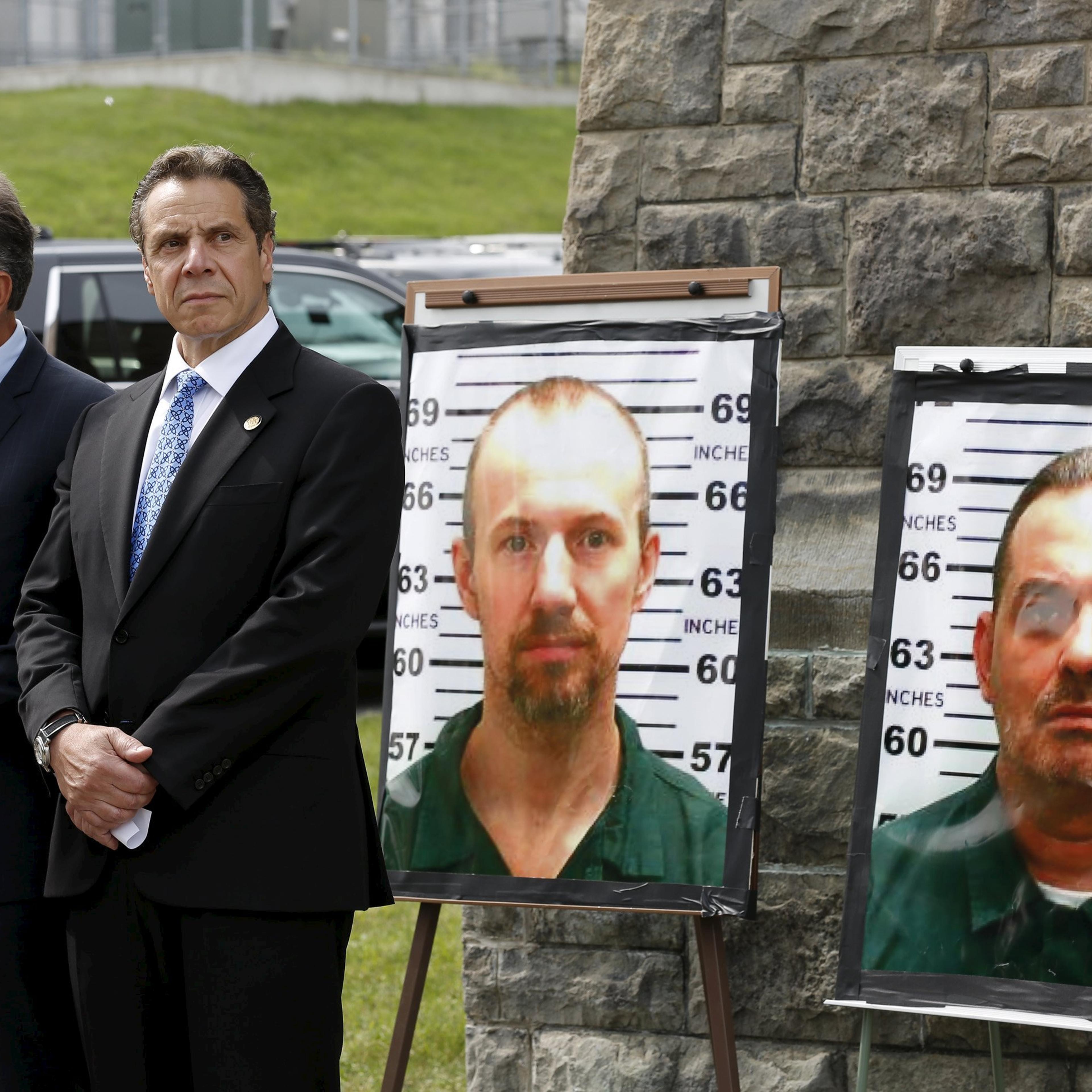 Vermont Governor Peter Shumlin and New York Governor Andrew Cuomo take part in a news conference at the Clinton Correctional Facility in Dannemora, New York on June 10, 2015.