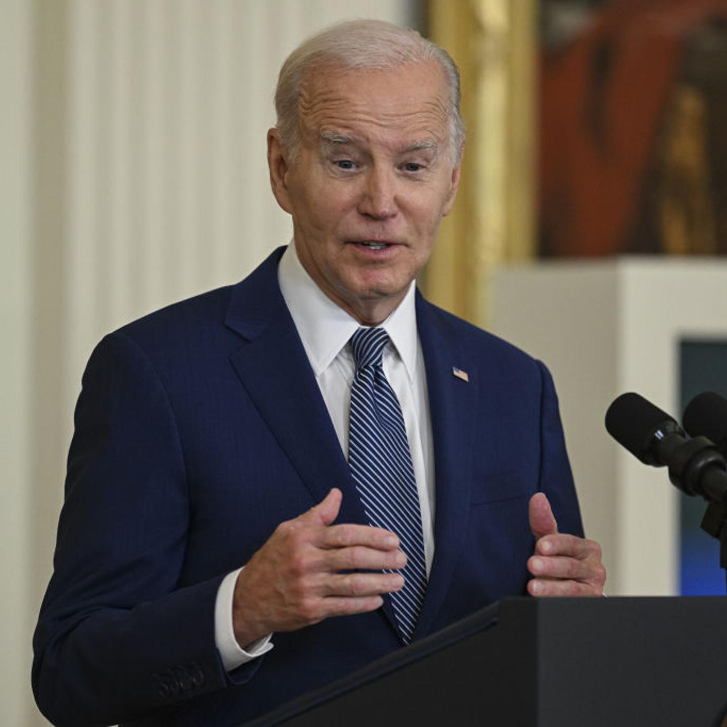 U.S. President Joe Biden speaks during the Broadband Event at the White House in Washington D.C., United States on June 26, 2023.