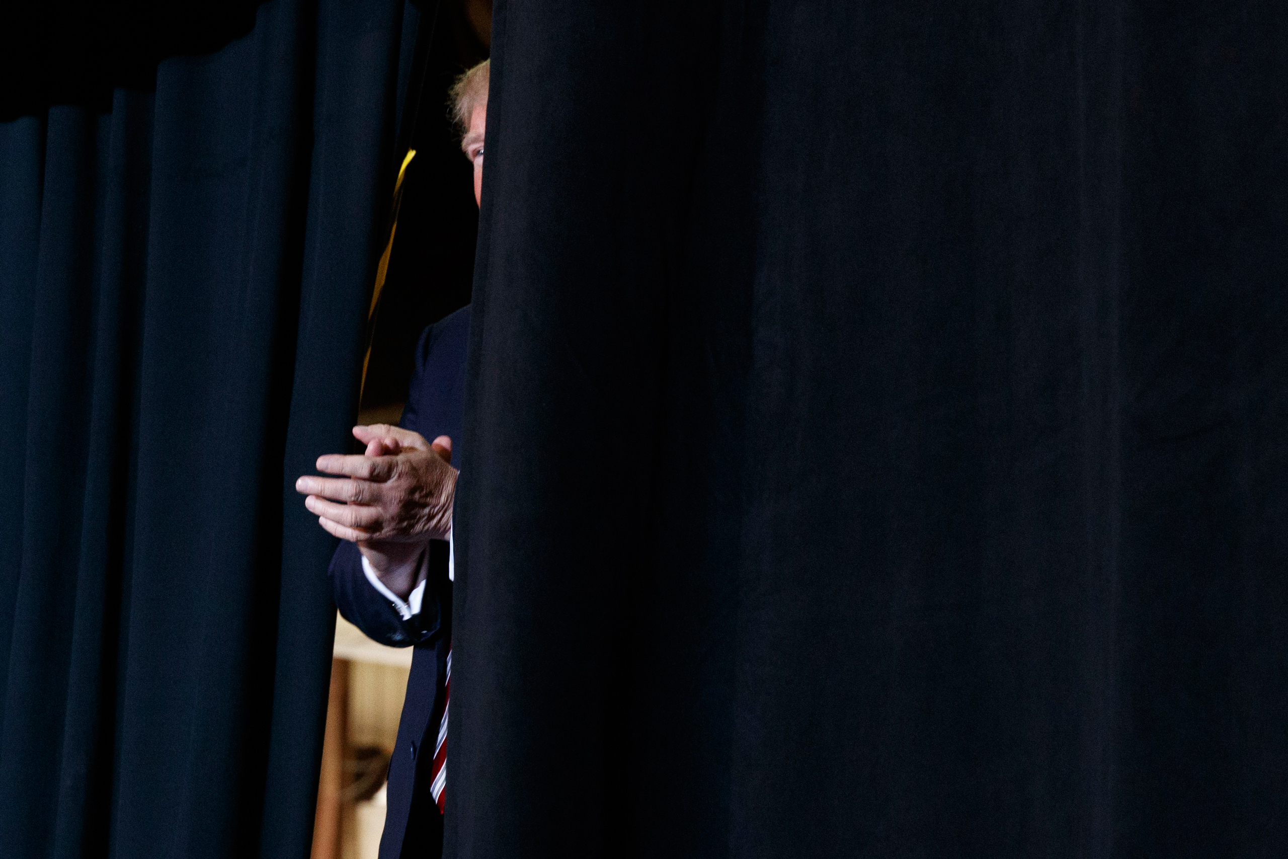 Republican presidential candidate Donald Trump arrives to speak at a campaign rally at the Jacksonville Equestrian Center, Thursday, Nov. 3, 2016, in Jacksonville, Fla. (AP Photo/ Evan Vucci)