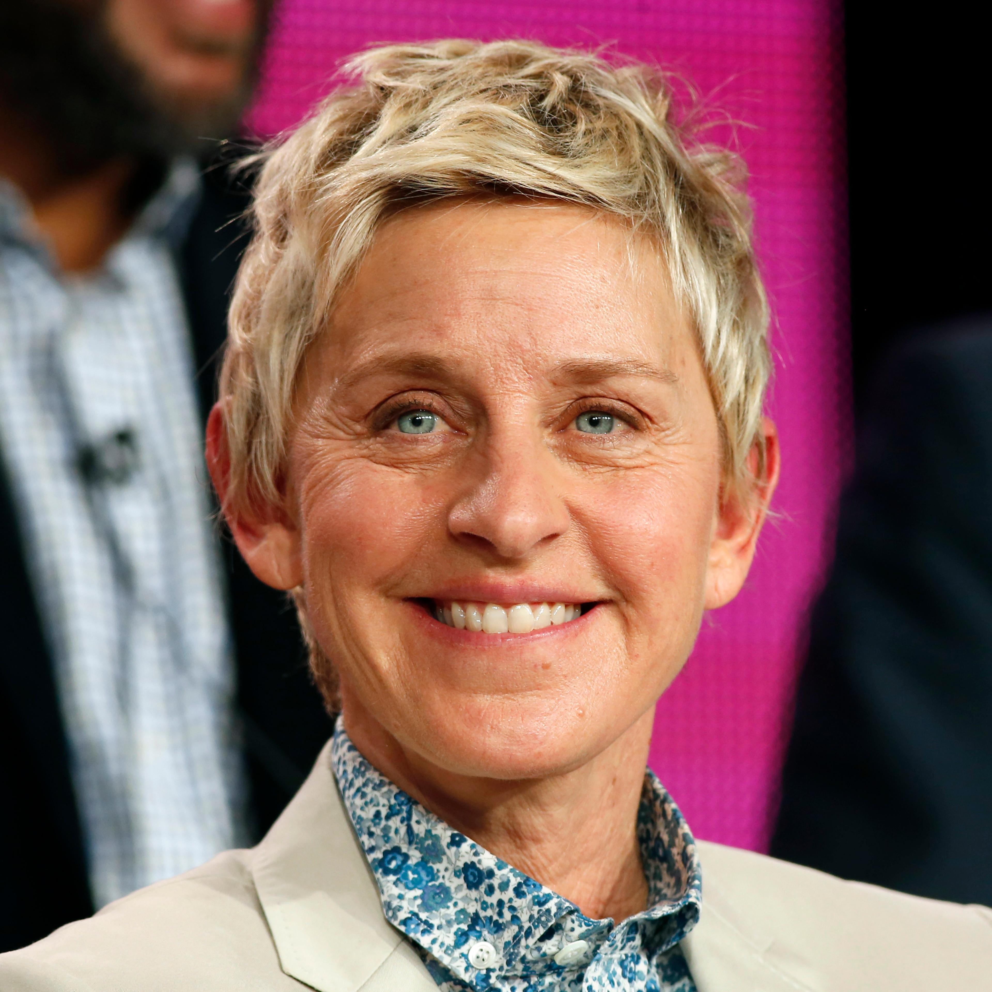 Executive Producer Ellen DeGeneres speaks about the NBC television show "One Big Happy" during the TCA presentations in Pasadena, California, January 16, 2015