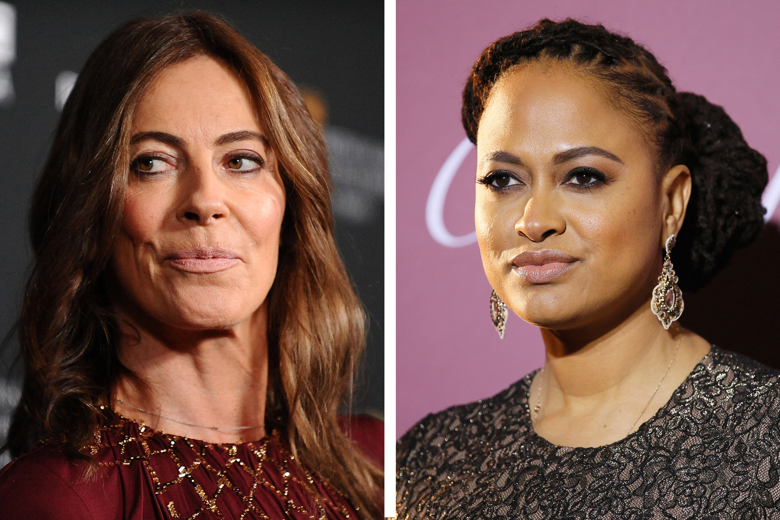 <i>Left</i>:  Kathryn Bigelow attends the BAFTA Los Angeles Britannia Awards at The Beverly Hilton Hotel in Beverly Hills, Calif., on Nov. 9, 2013; <i>Right</i>: Ava DuVernay poses at the 26th Annual Palm Springs International Film Festival Awards Gala in Palm Springs, Calif., on Jan. 3, 2015.