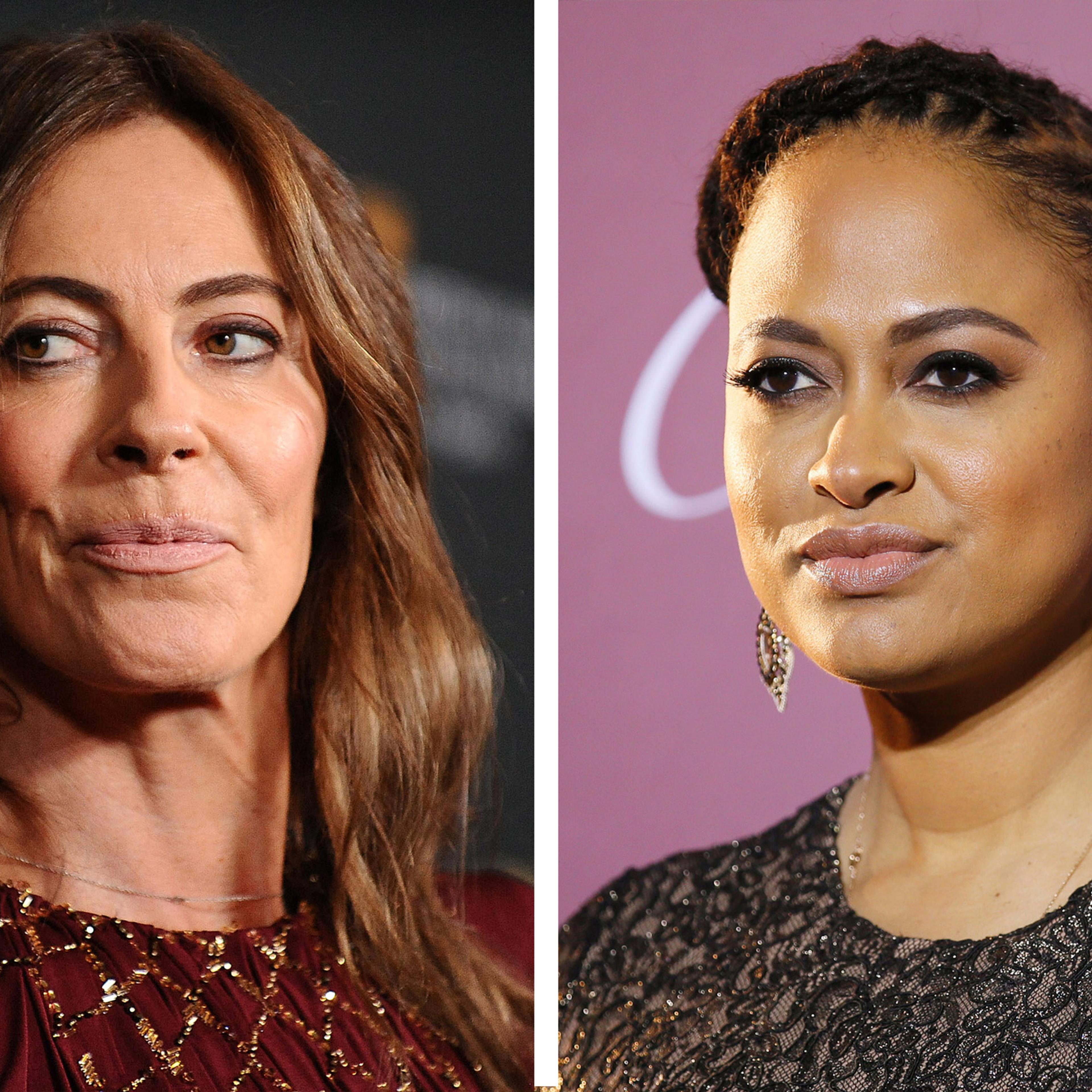 <i>Left</i>: Kathryn Bigelow attends the BAFTA Los Angeles Britannia Awards at The Beverly Hilton Hotel in Beverly Hills, Calif., on Nov. 9, 2013; <i>Right</i>: Ava DuVernay poses at the 26th Annual Palm Springs International Film Festival Awards Gala in Palm Springs, Calif., on Jan. 3, 2015.
