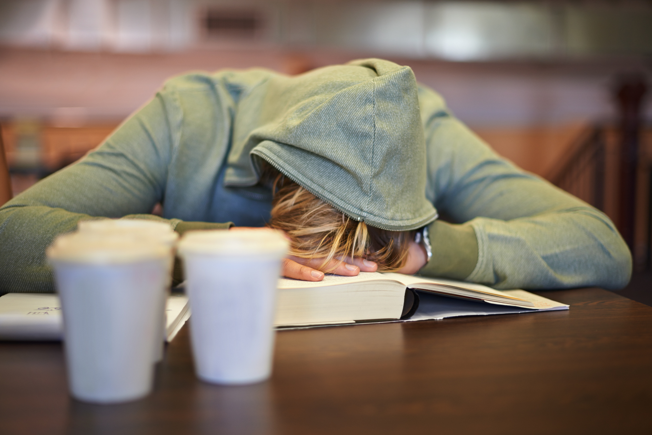 College student sleeping