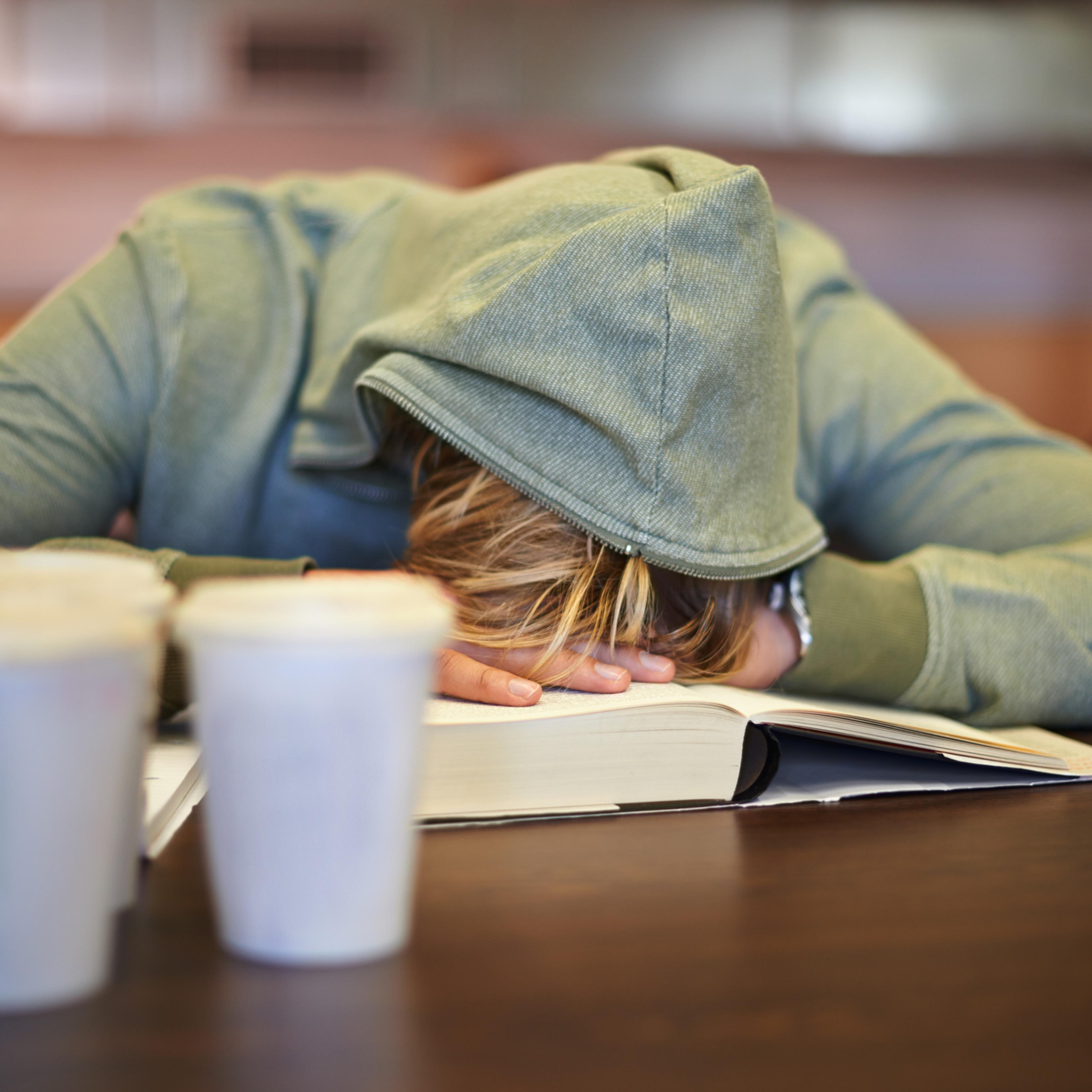 College student sleeping