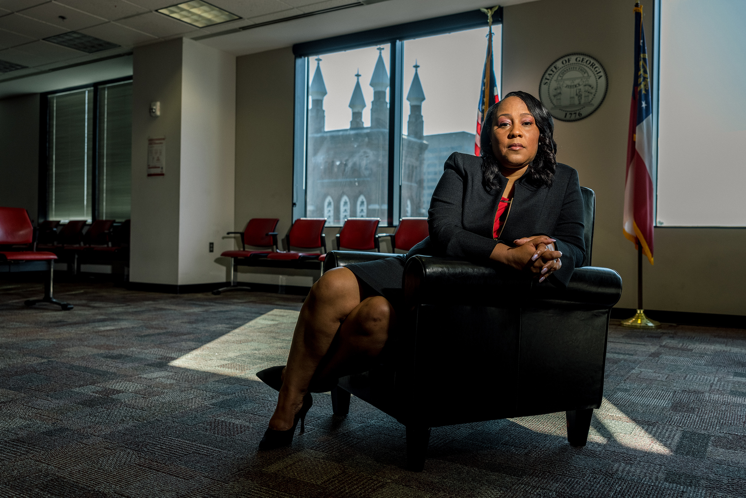 District Attorney Fani Willis at the Fulton County Courthouse on Aug. 14.
