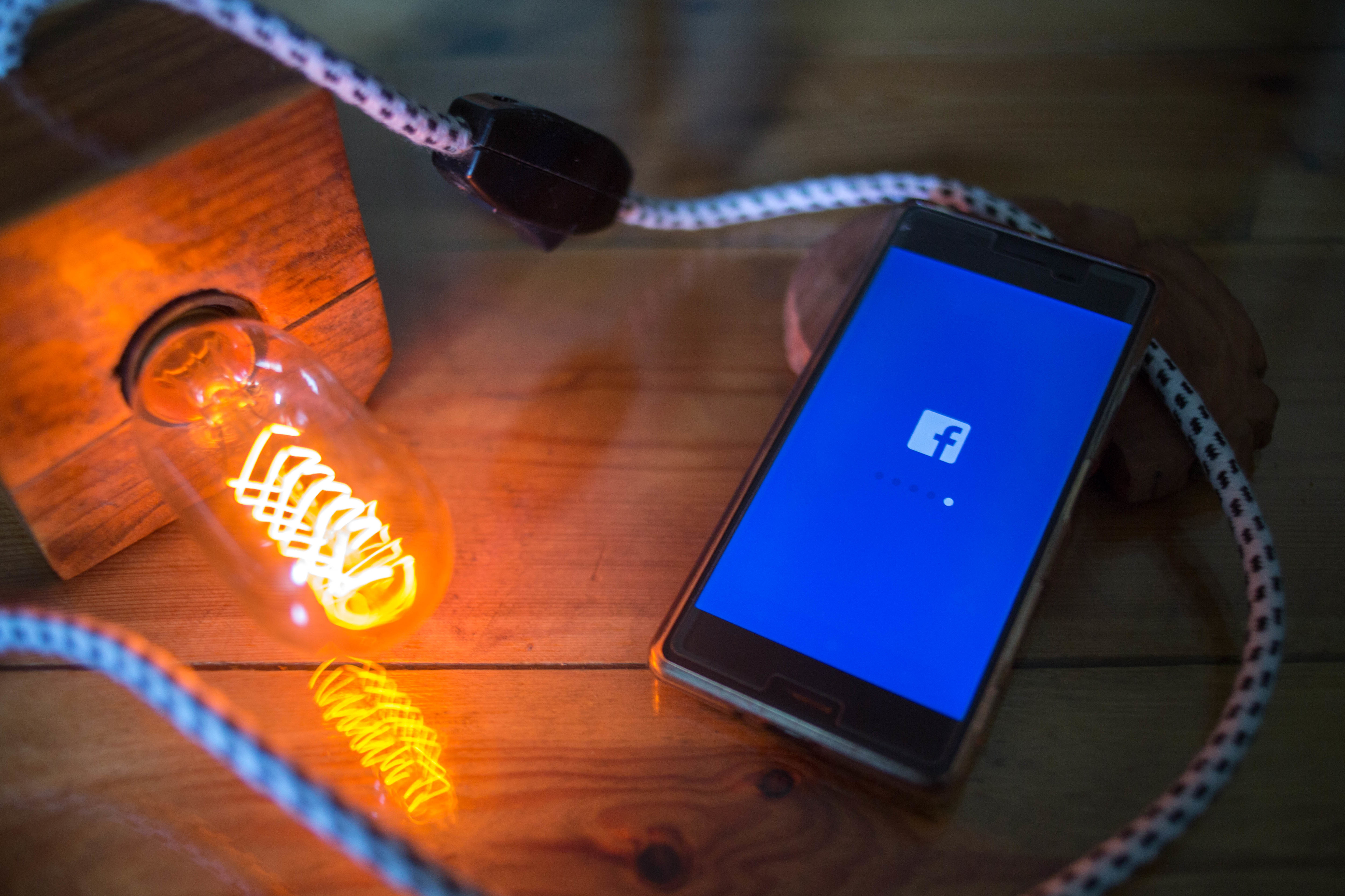 The Facebook application on a smart phone