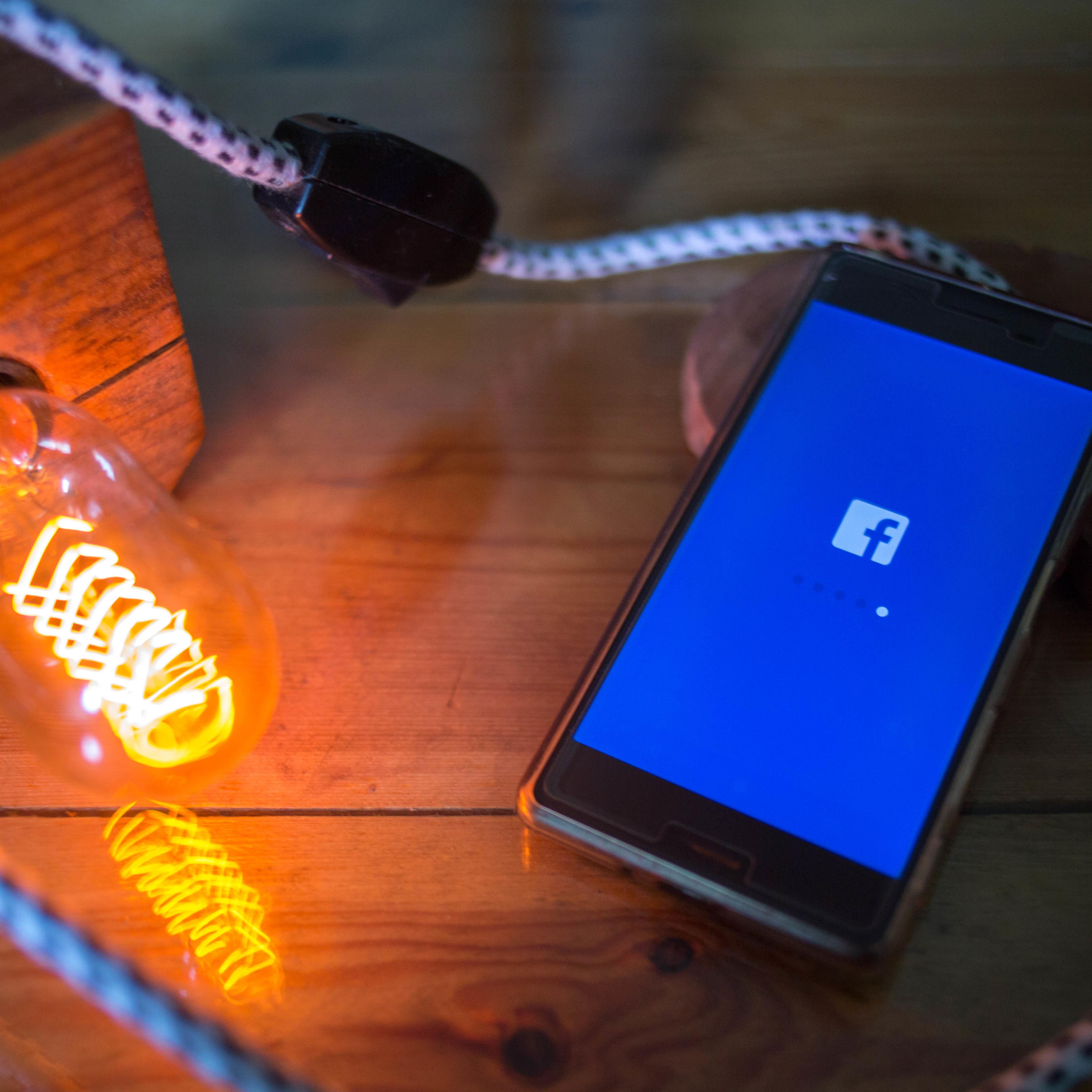 The Facebook application on a smart phone
