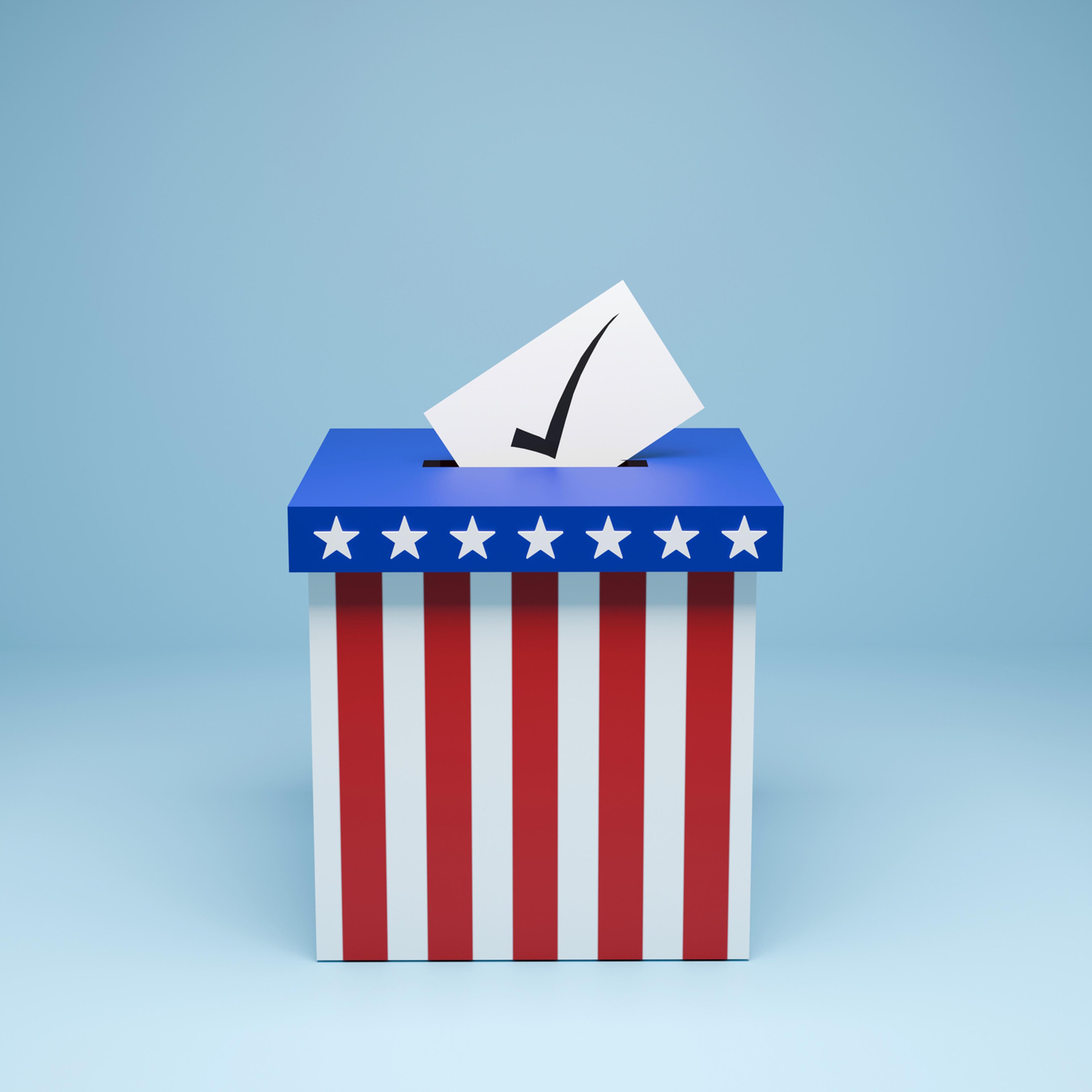 Vote Now Ballot Box Concept