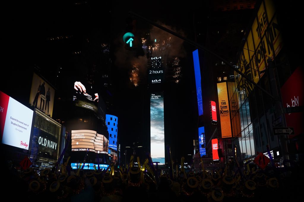 Revelers Celebrate The New Year In New Yorks Time Square