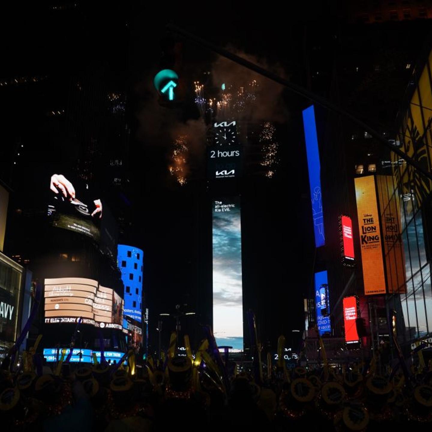 Revelers Celebrate The New Year In New Yorks Time Square