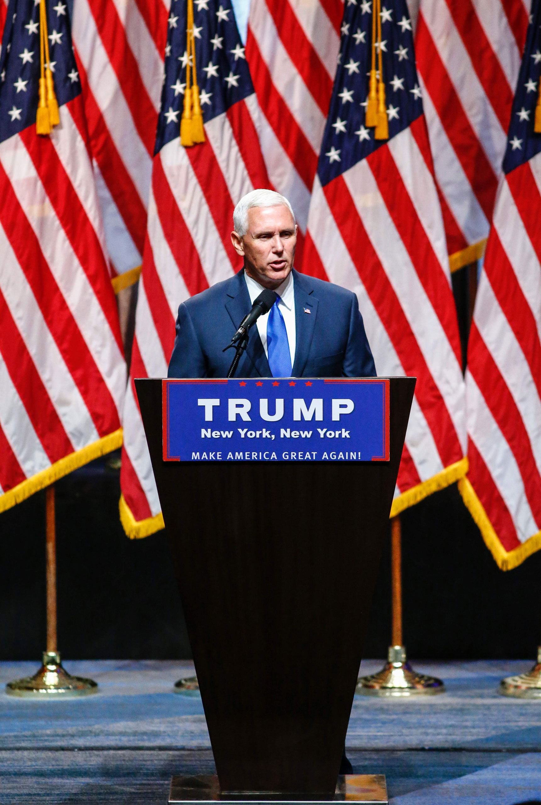 Indiana Governor Mike Pence makes his debut as a member of the Republican ticket on July 16