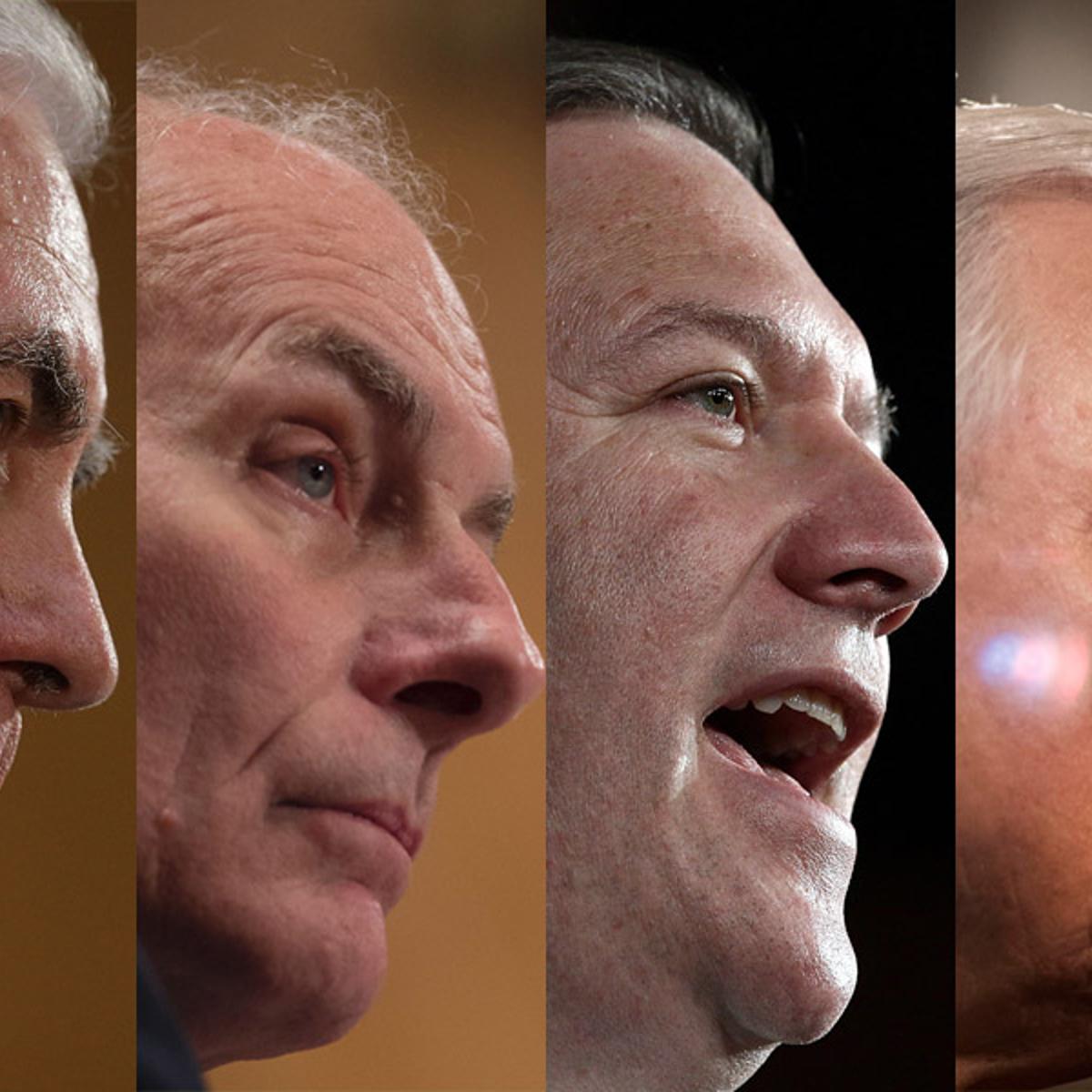 ExxonMobil CEO Rex Tillerson,vGeneral John Kelly, U.S. Rep. Mike Pompeo, Senator Jeff Sessions.