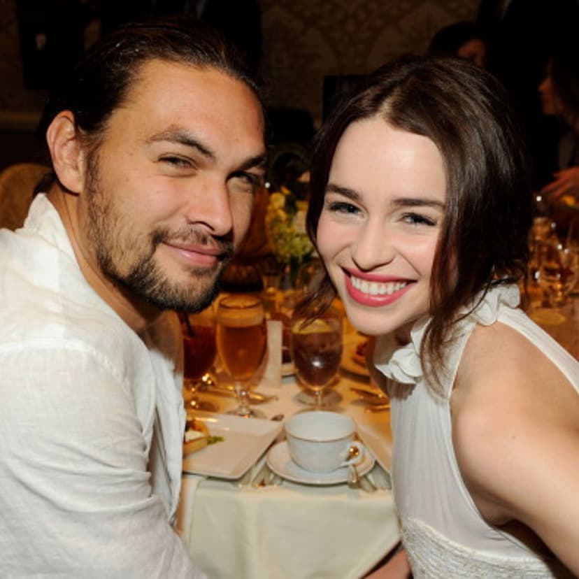 Actor Jason Momoa (L) and actress Emilia Clarke attend the 12th Annual AFI Awards held at the Four Seasons Hotel Los Angeles at Beverly Hills on January 13, 2012 in Beverly Hills, California.