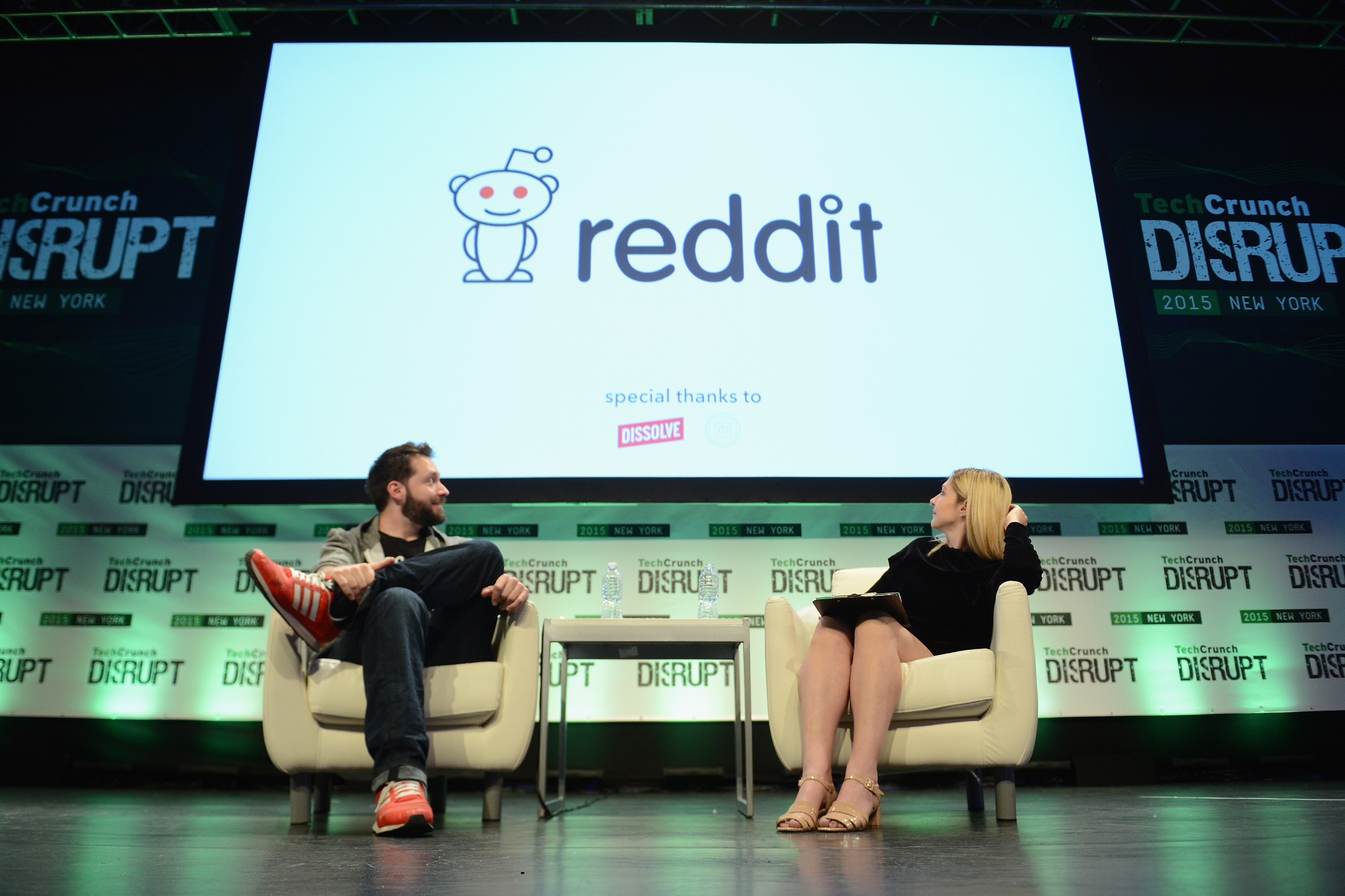 speaks onstage during TechCrunch Disrupt NY 2015 - Day 3 at The Manhattan Center on May 6, 2015 in New York City.