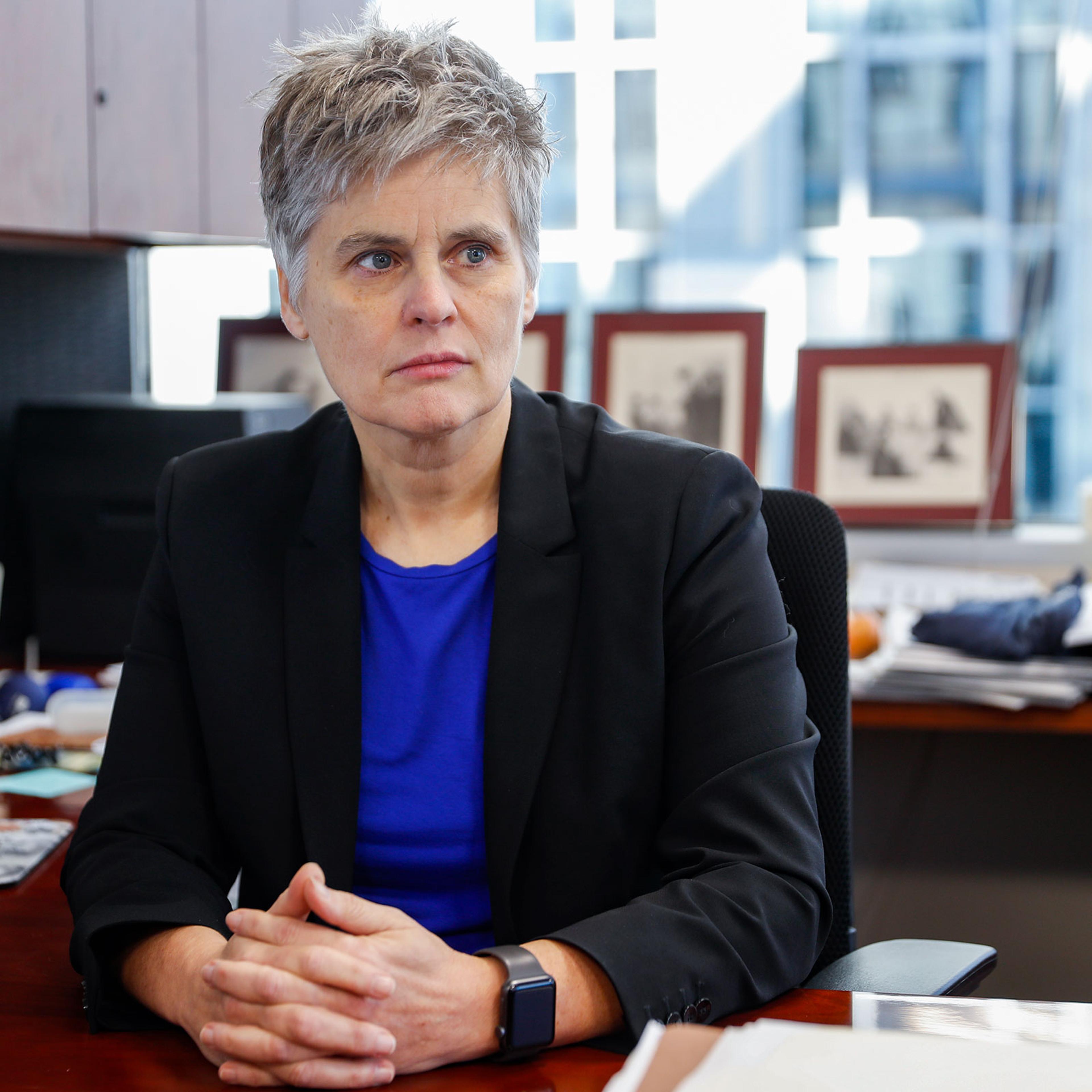 Mary Moriarty at her offices in Minneapolis, on Oct. 25, 2019.