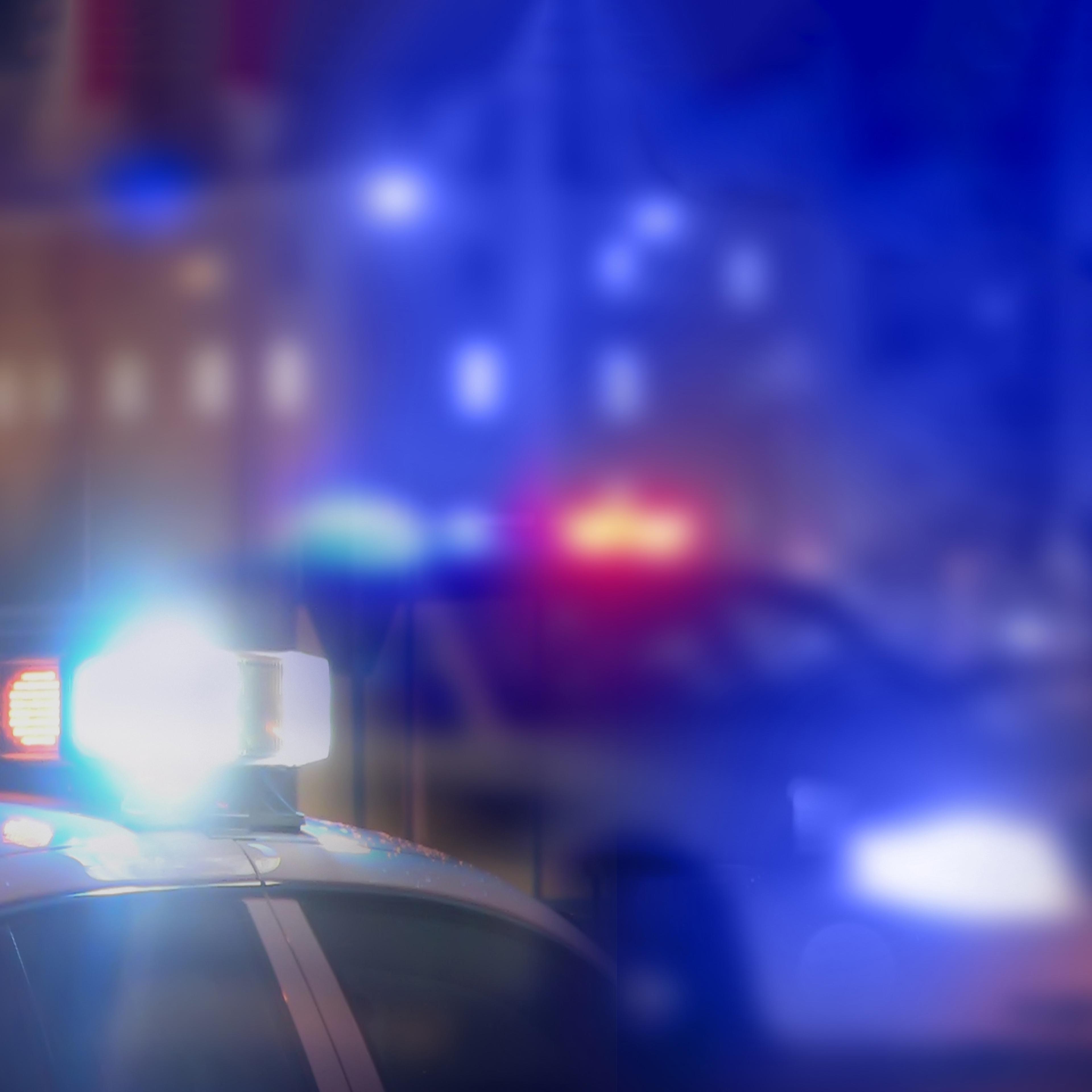 Crime scene blurred law enforcement and forensic background